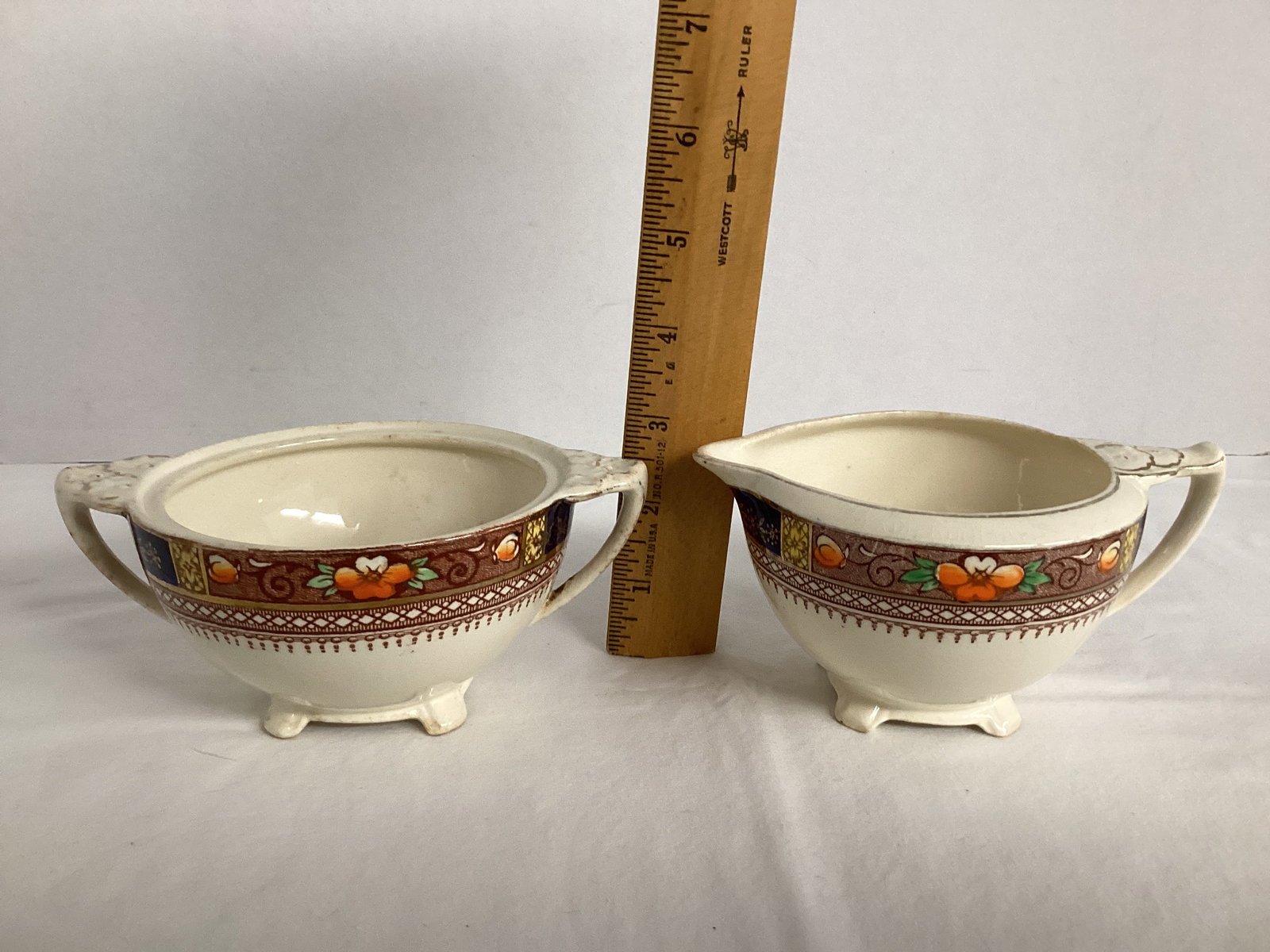Queen Mary J&G Meakin Bowls, Creamer, Sugar, Teacups - 9