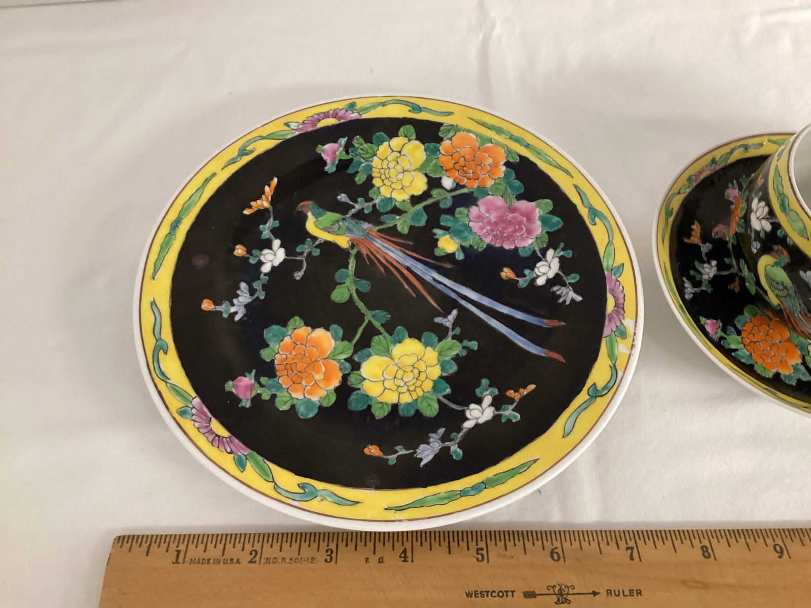 Asian Pheasant Plate with Cup and Saucer - 2