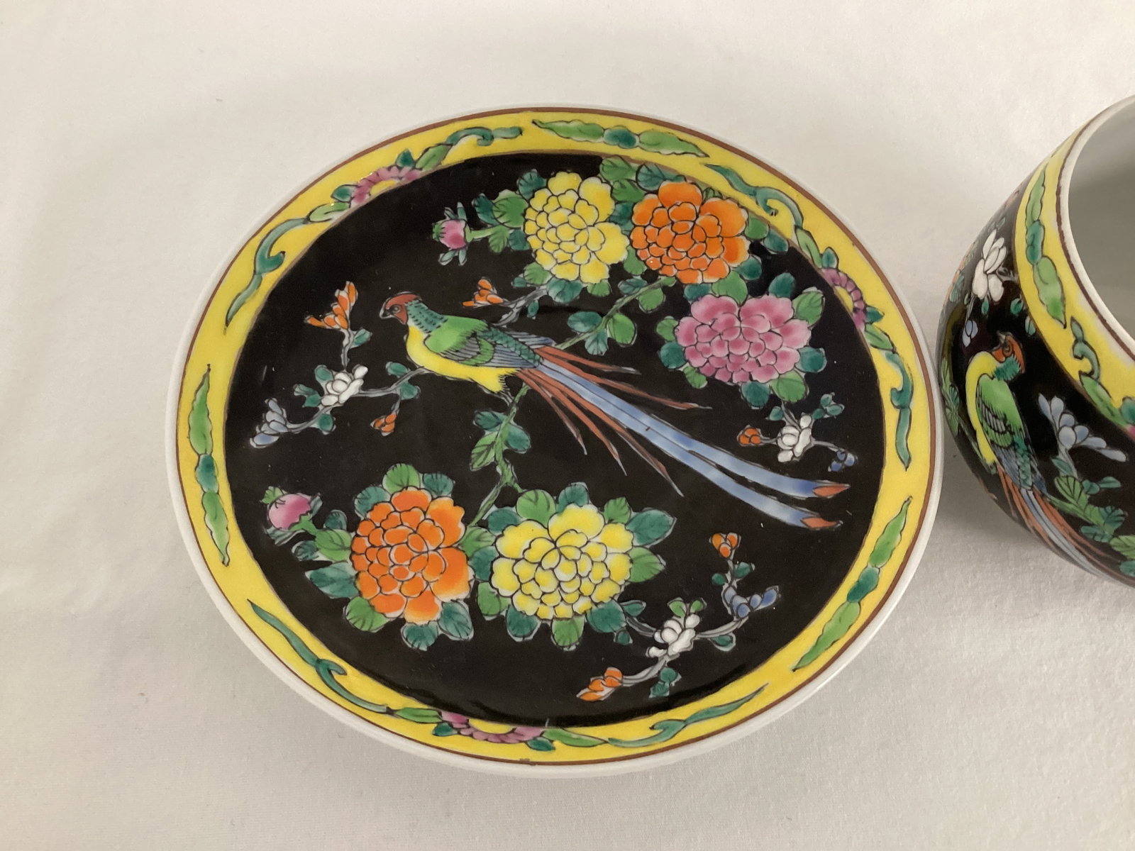 Asian Pheasant Plate with Cup and Saucer - 5