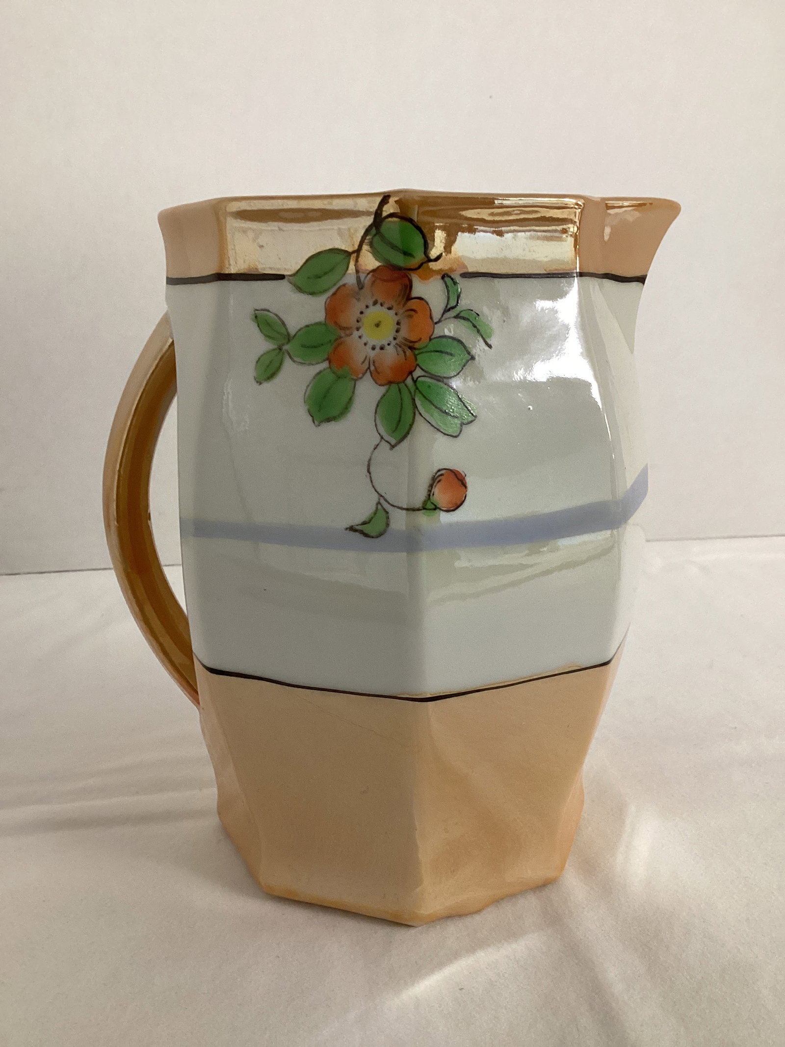 Lusterware Japanese Pitcher and Plate - 6