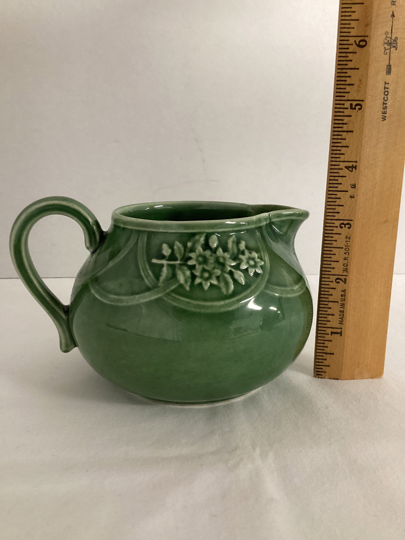 Green Floral Creamer Made in Portugal - 3