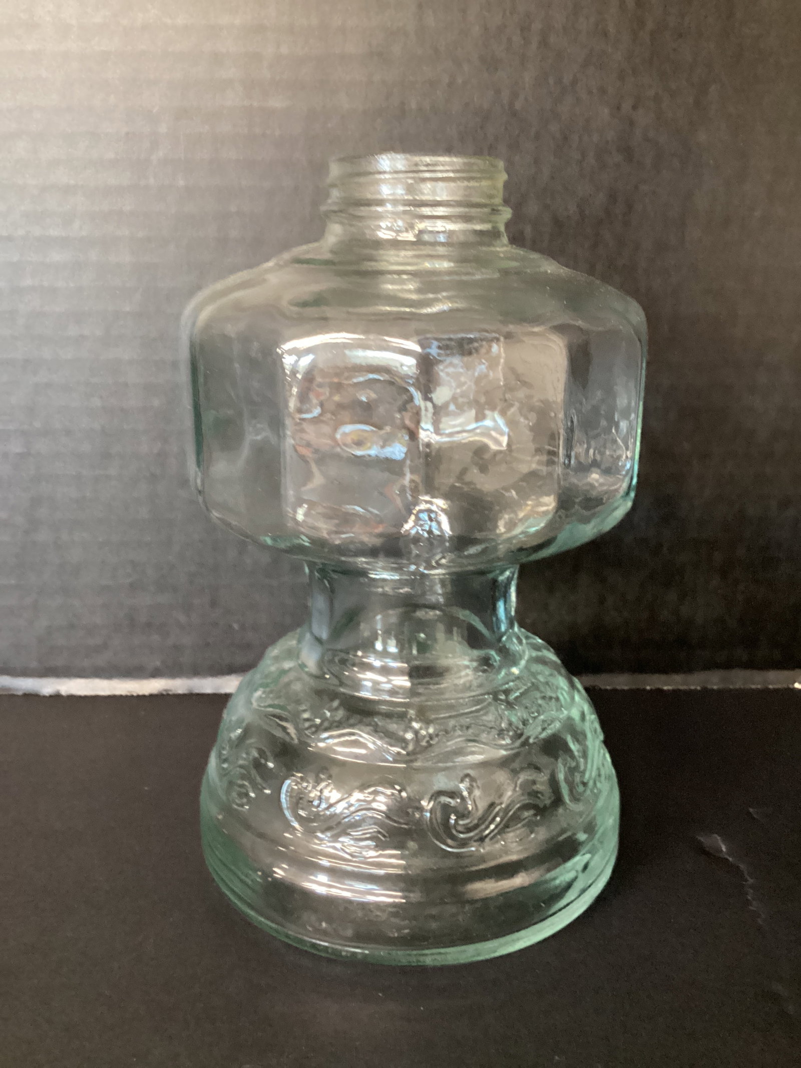 Glass Oil Lamp Base: 7 1/4" h 