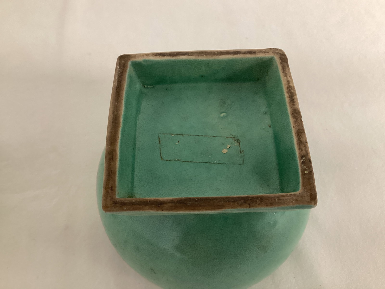 Vintage Green Pottery Covered Bowl - 4