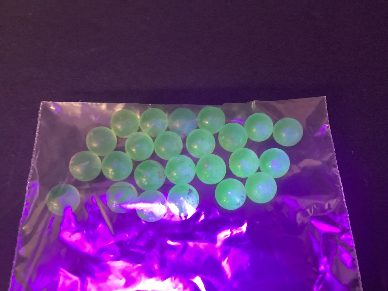 Vaseline Uranium Glass Marbles: 1/2" 