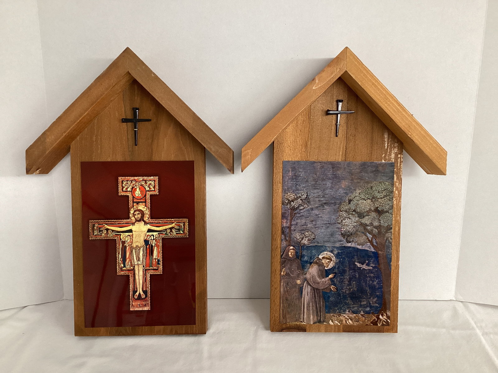 Two Nelson Fine Arts Hand Crafted Religious Wall Plaques (1 of 6)
