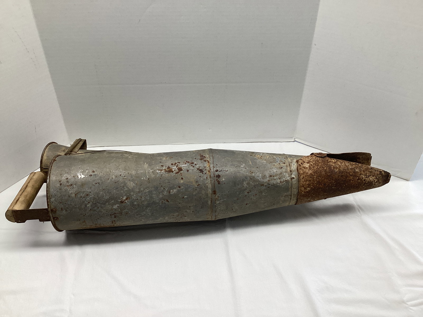 Galvanized Handheld Seeder: 31" long, shipping unavailable for this lot 