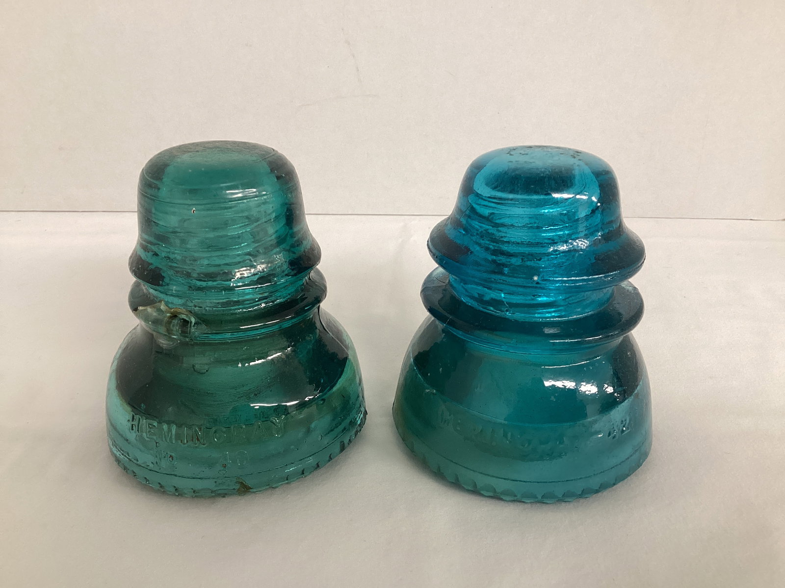 Vintage Hemingray No. 40 and 42 Glass Insulators: . 