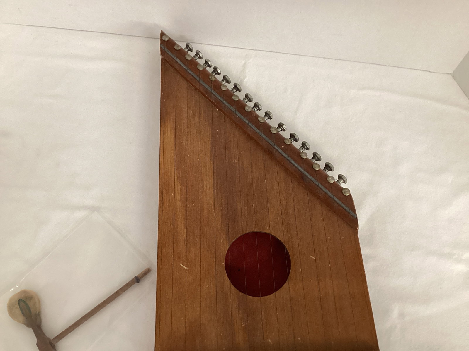 Vintage Wooden Zither Lap Harp - 3