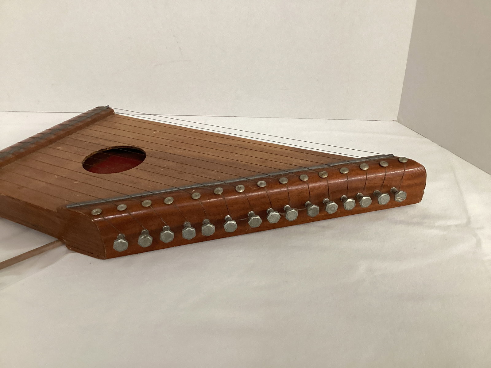 Vintage Wooden Zither Lap Harp - 4