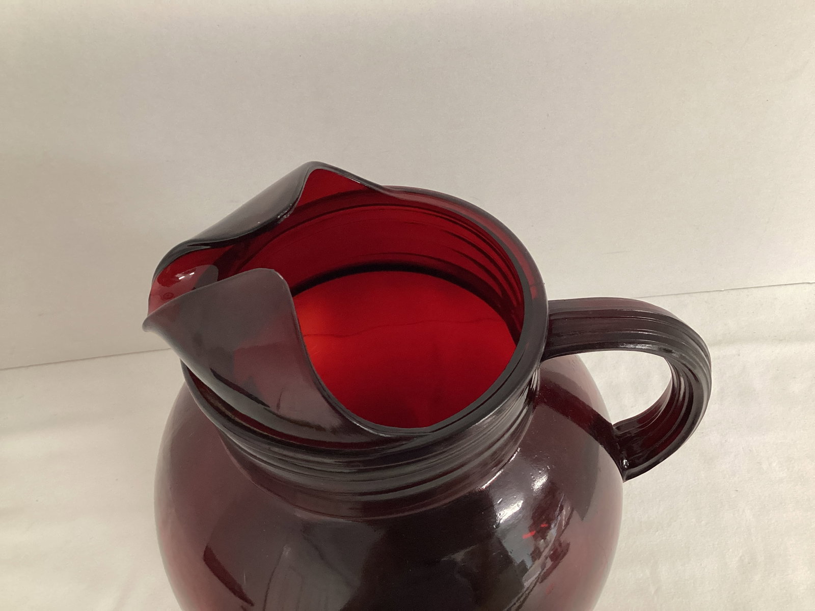 Anchor Hocking Roly Poly Ruby Red Pitcher - 2
