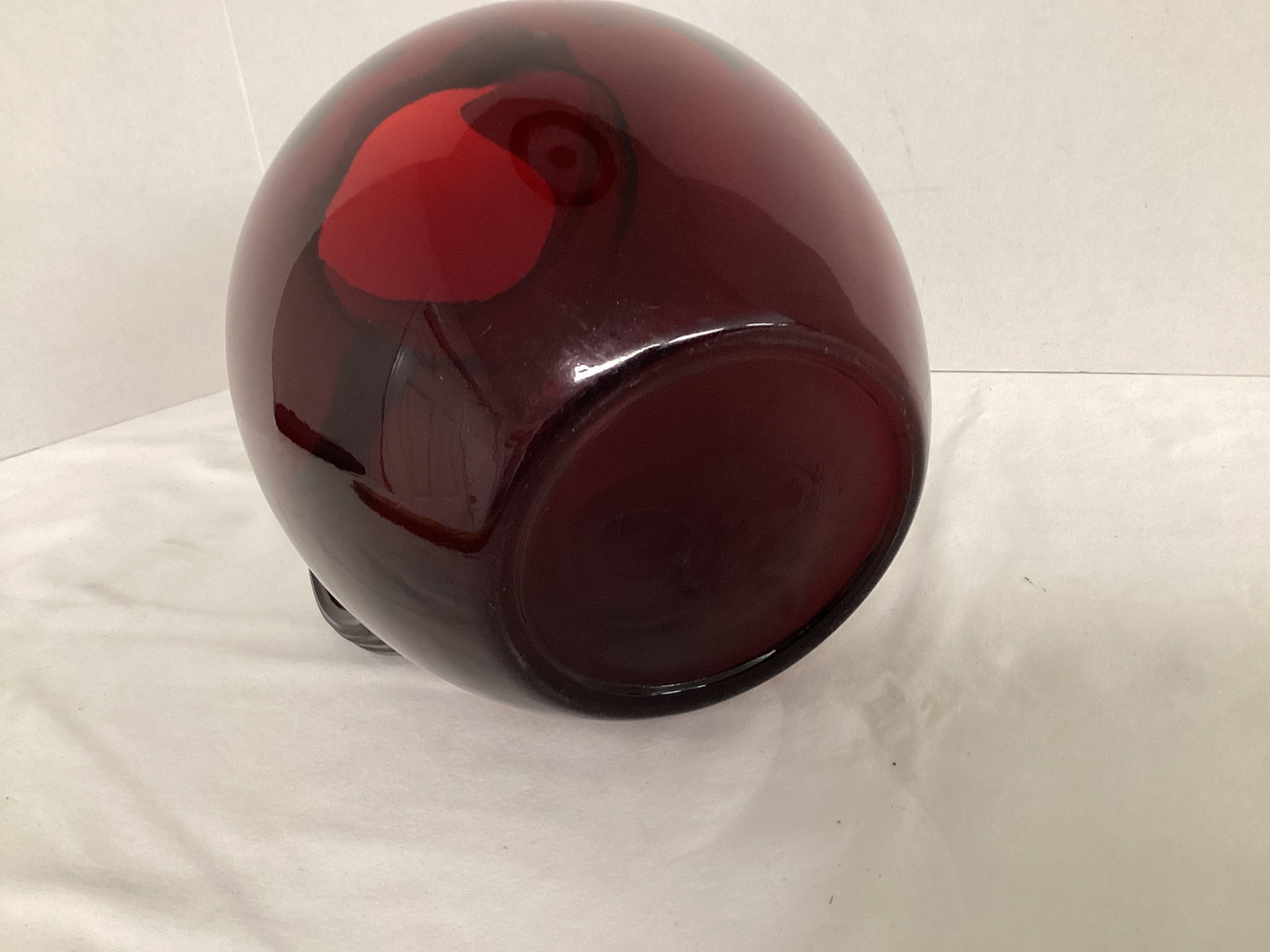 Anchor Hocking Roly Poly Ruby Red Pitcher - 4