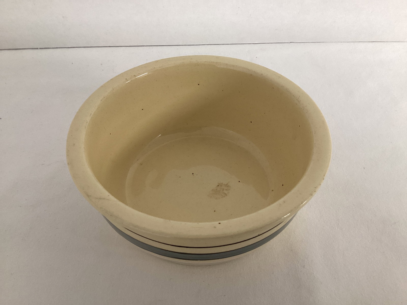 Roseville Pottery Blue and Cream Bowl - 2
