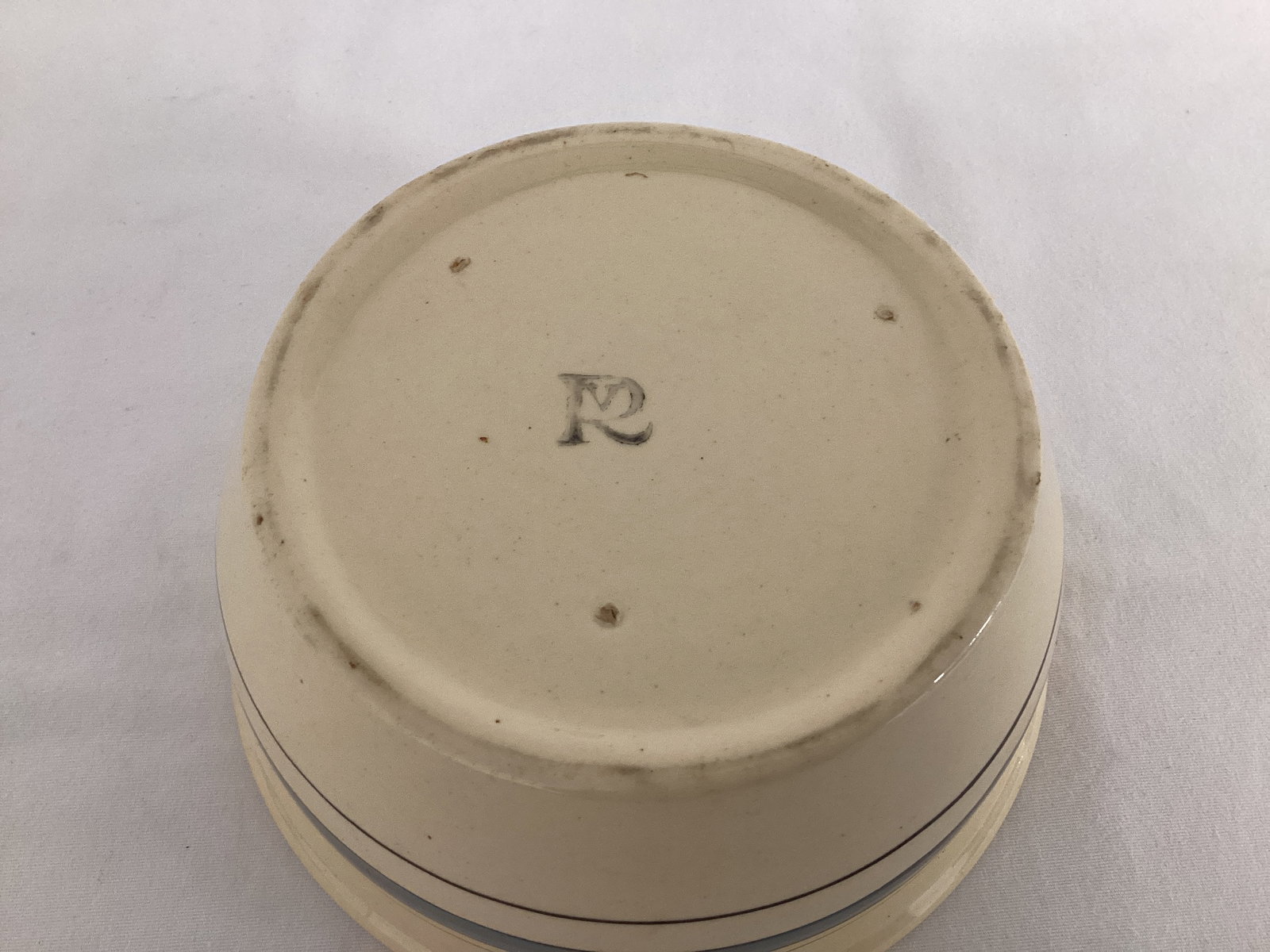 Roseville Pottery Blue and Cream Bowl - 3