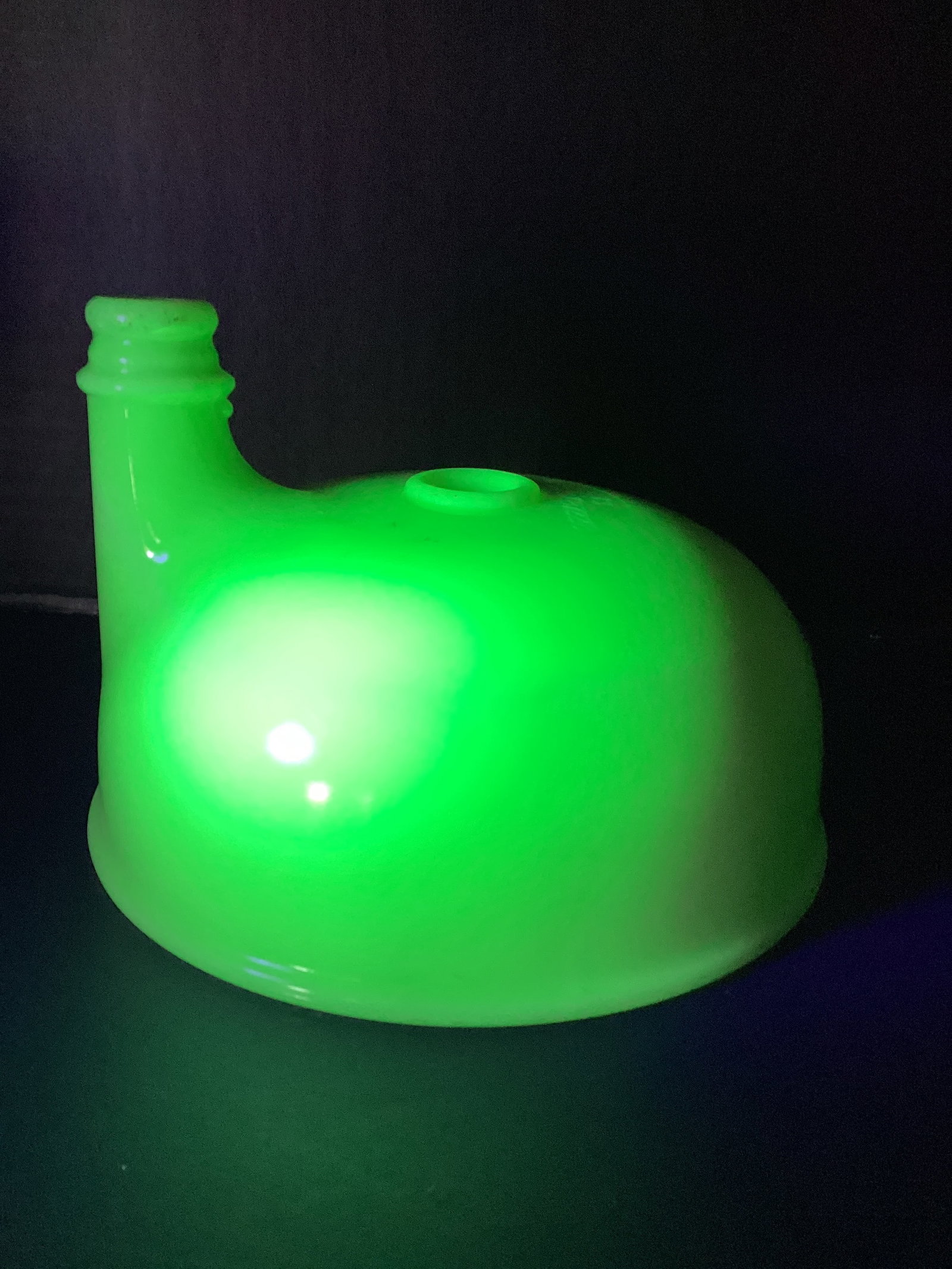 Vintage Uranium Jadeite Juicer Bowl Attachment: 7 1/8" diameter x 4 3/4" 