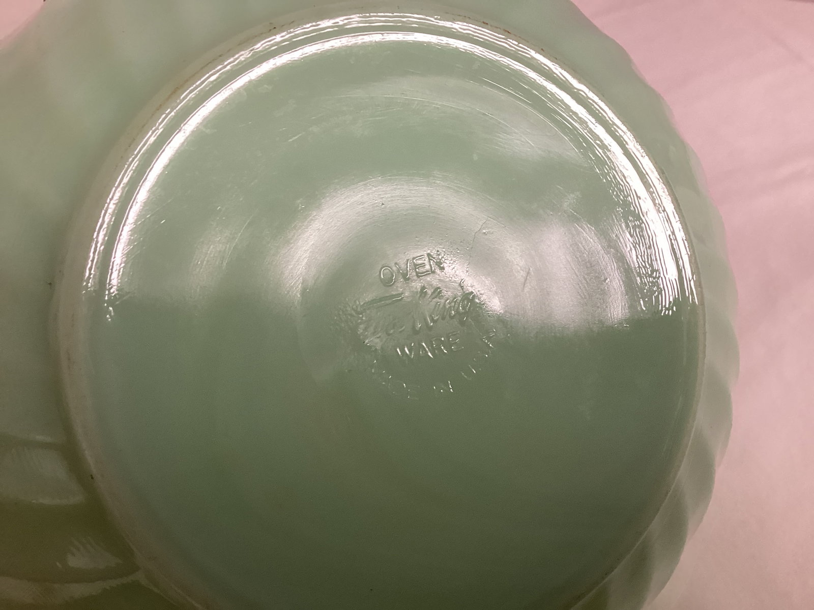 Vintage Fire King Swirl Pattern Jadeite Mixing Bowl - 4