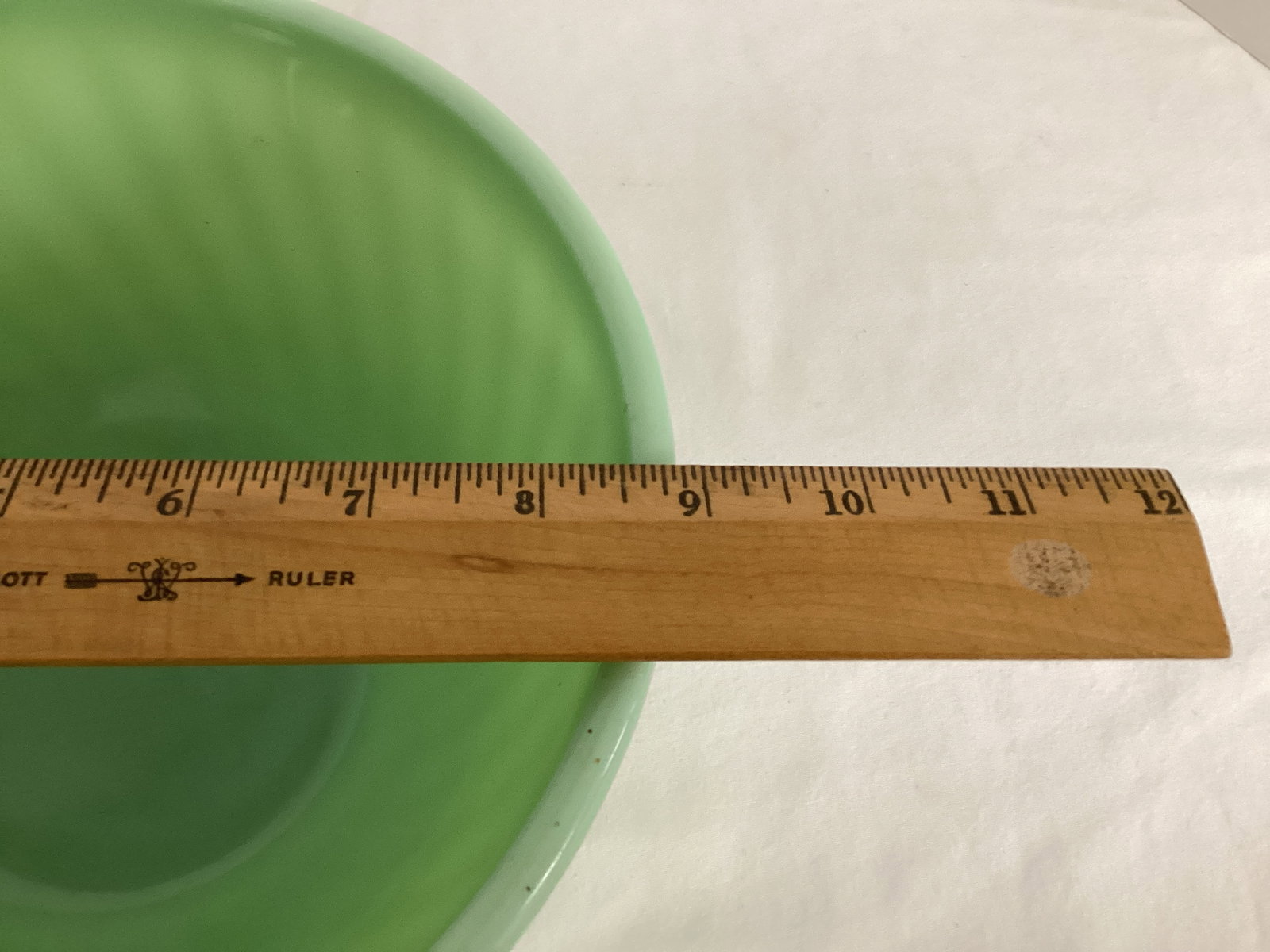 Vintage Fire King Swirl Pattern Jadeite Mixing Bowl - 5