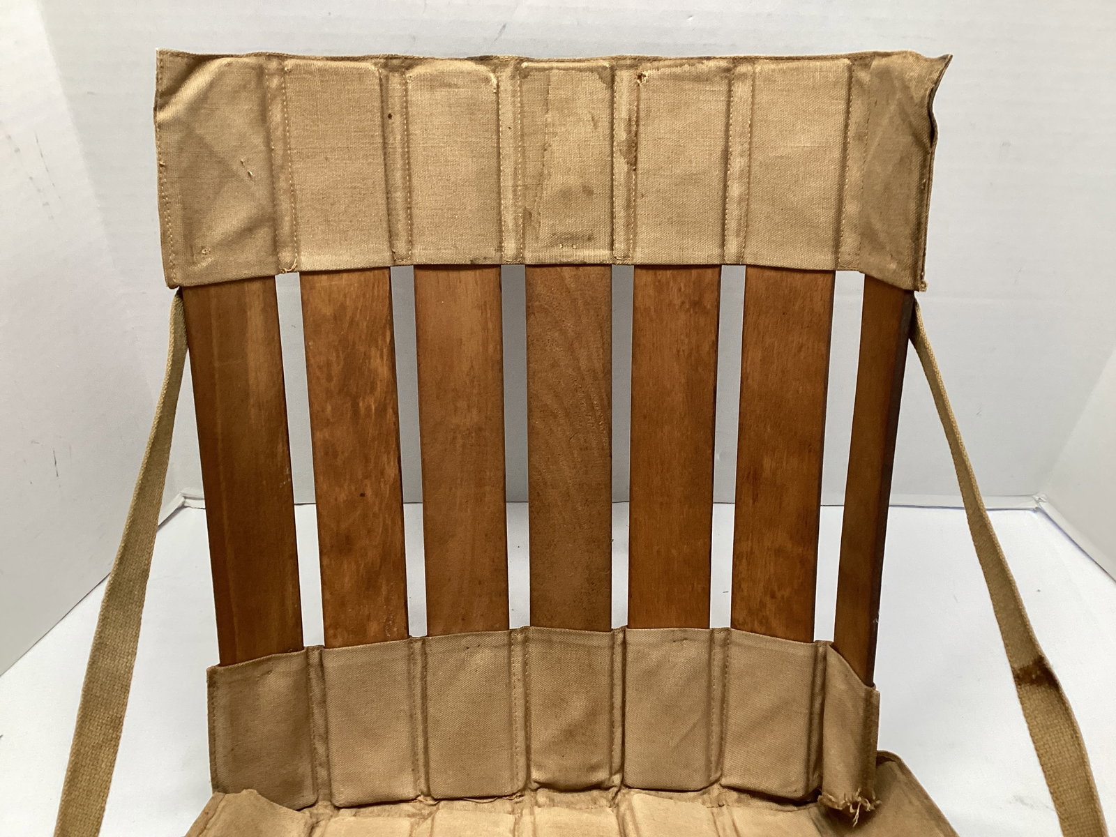 Vintage Relax Wood and Canvas Stadium Seat - 2