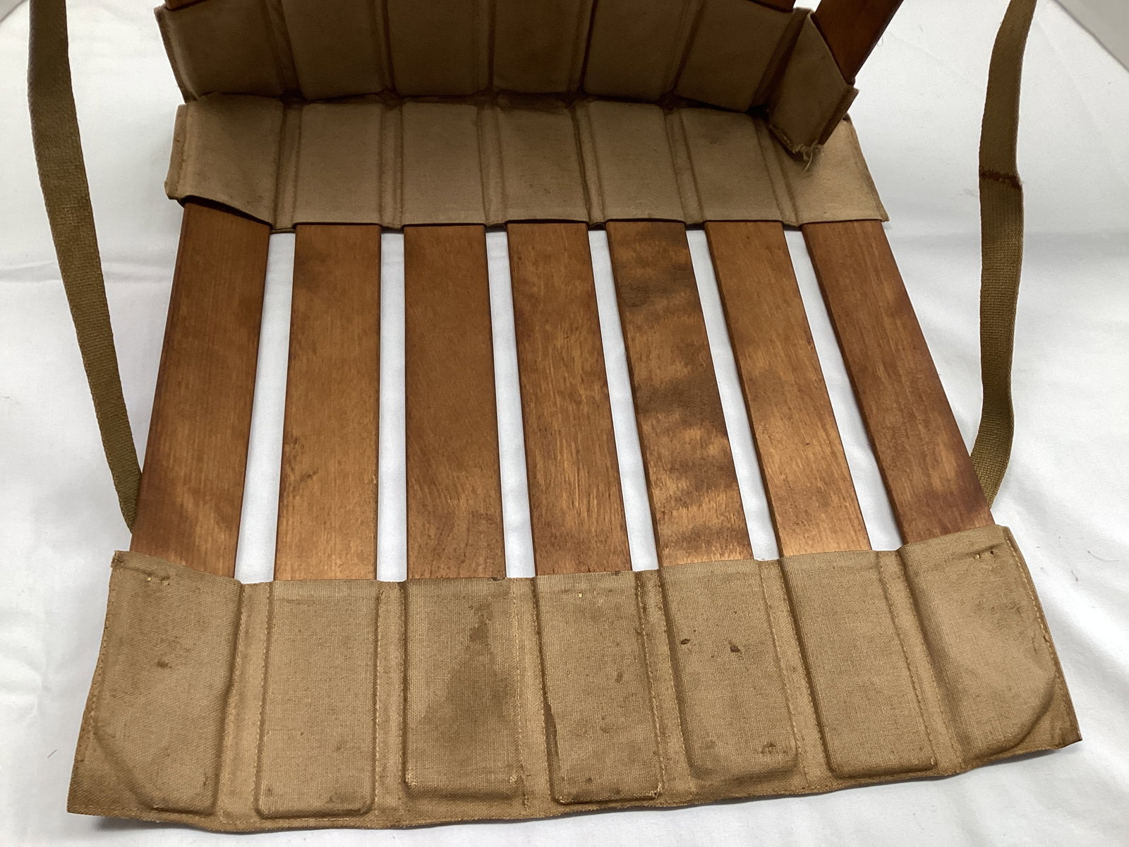 Vintage Relax Wood and Canvas Stadium Seat - 3