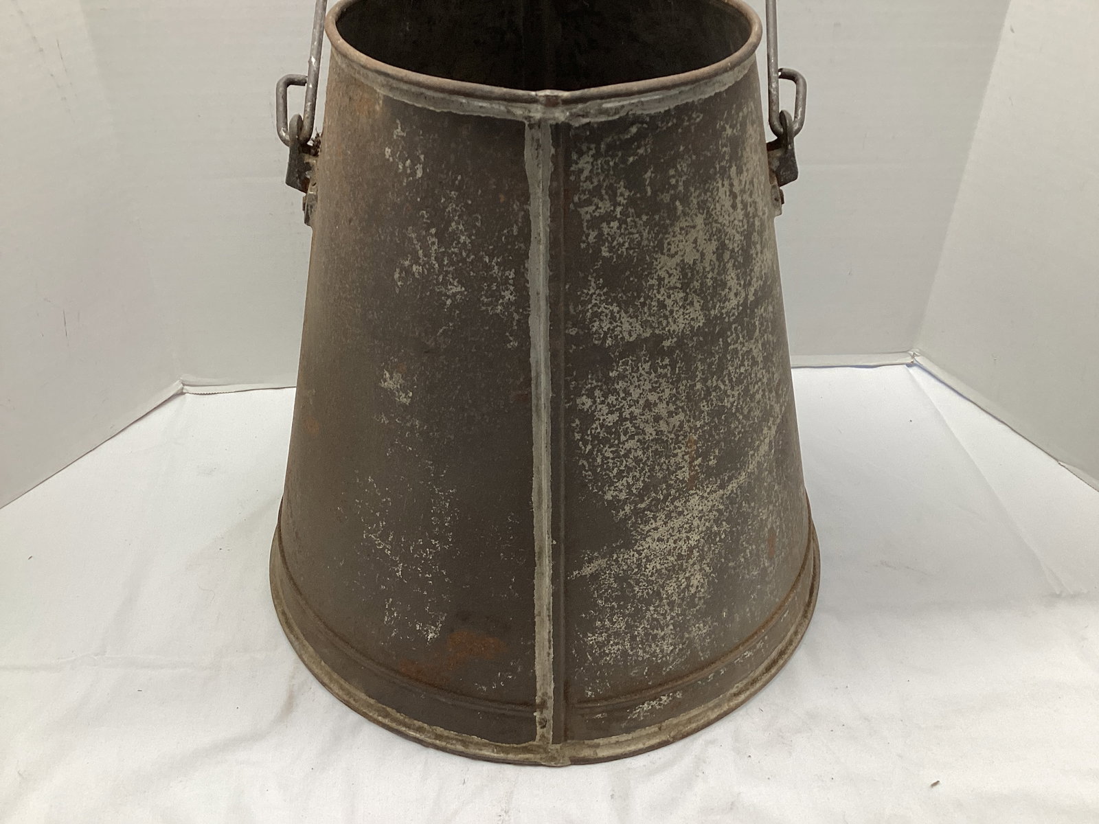 Large Vintage Metal Conical Milk Pail - 4