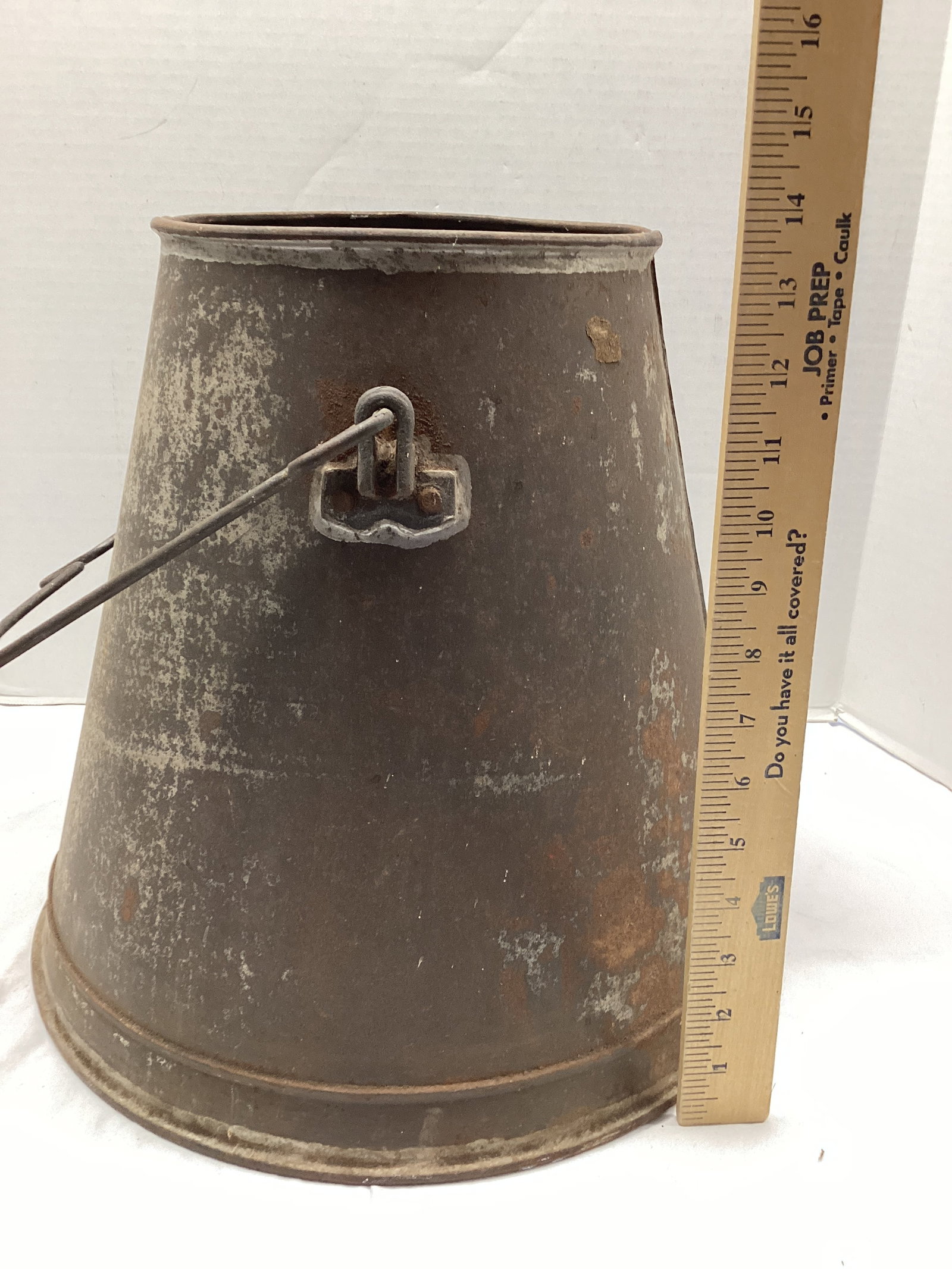 Large Vintage Metal Conical Milk Pail - 6