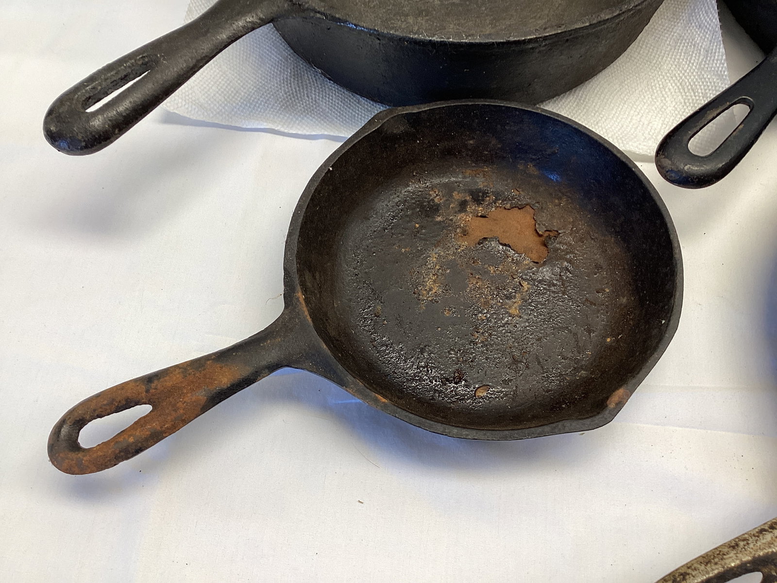 Five Cast Iron Pans - 2