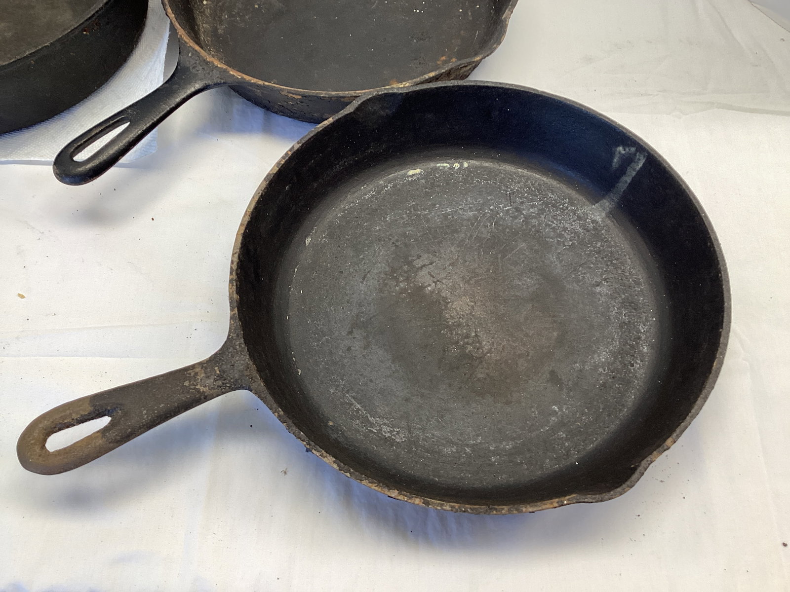 Five Cast Iron Pans - 8
