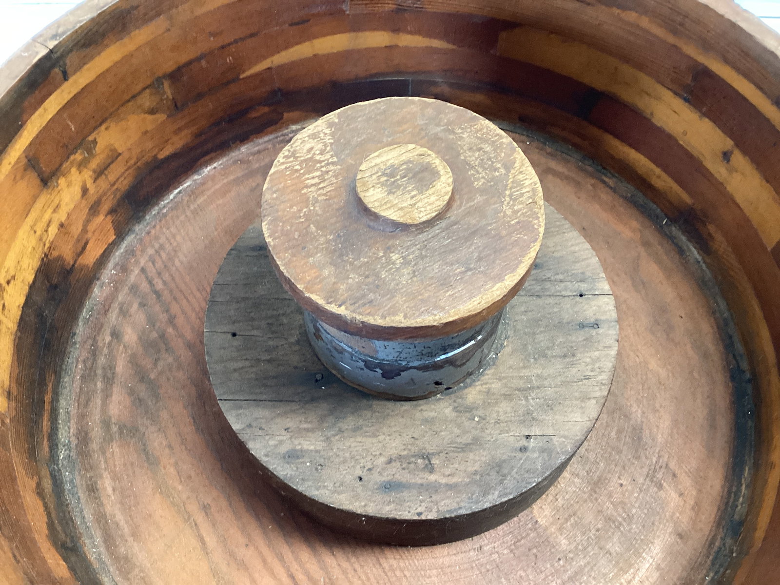 Vintage Wood Flat Belt Pulley Industrial Décor - 2