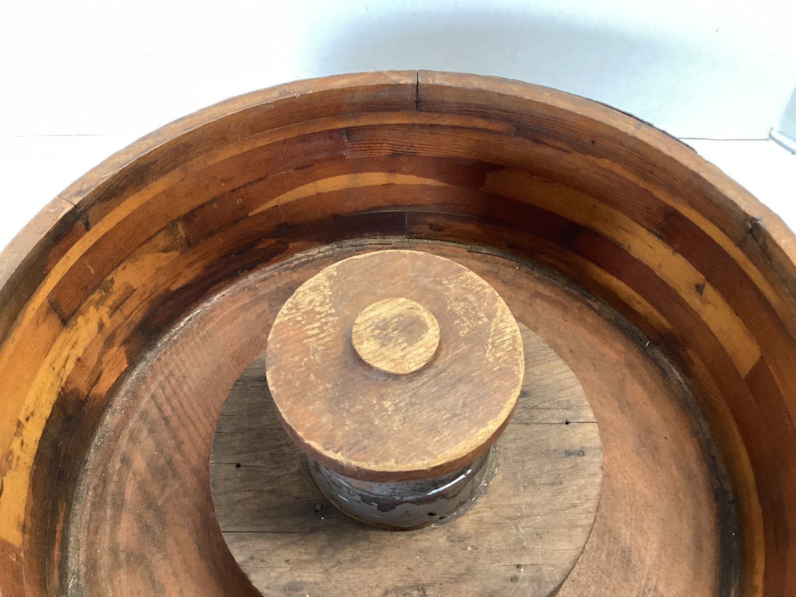 Vintage Wood Flat Belt Pulley Industrial Décor - 3