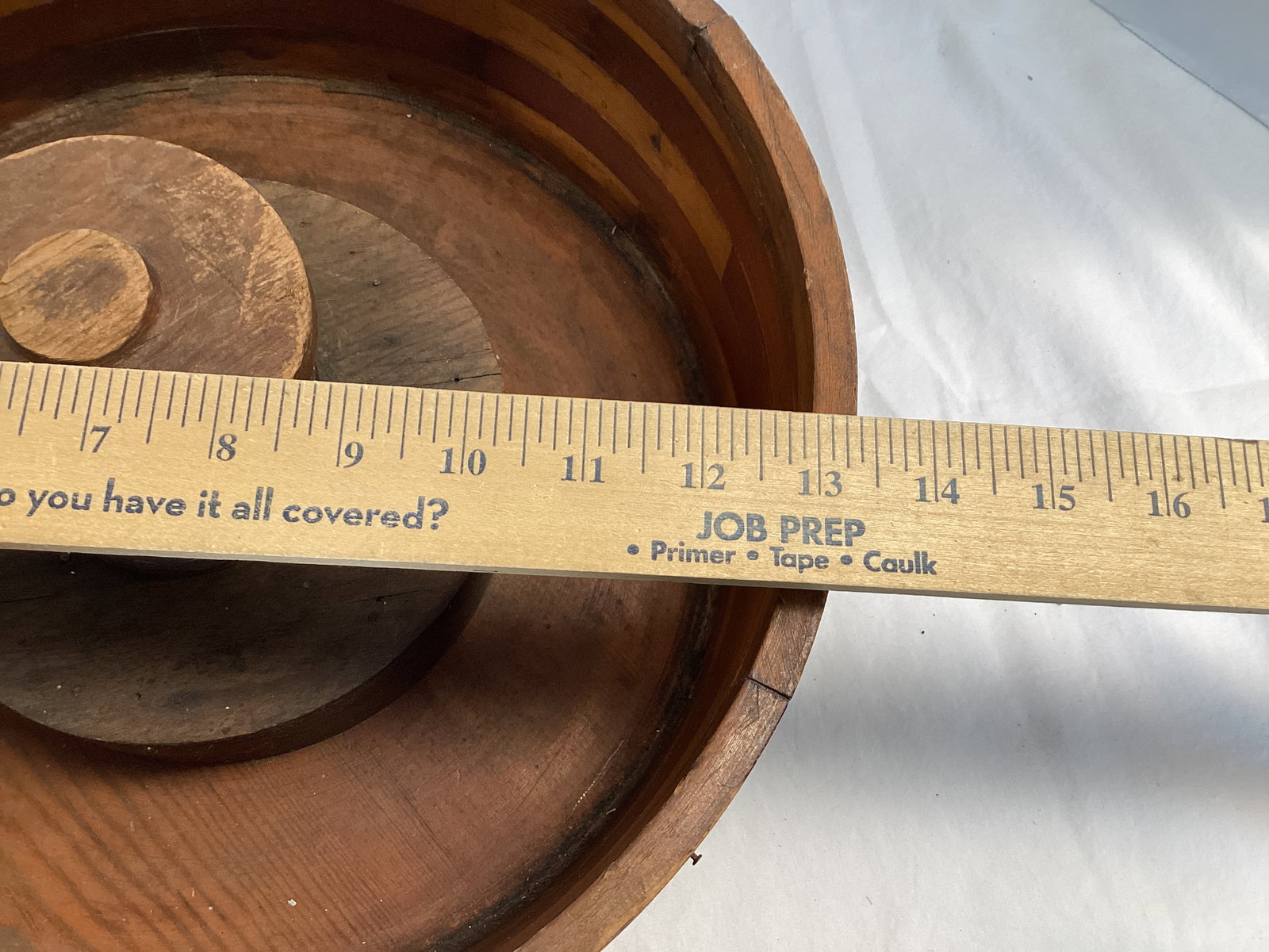 Vintage Wood Flat Belt Pulley Industrial Décor - 6