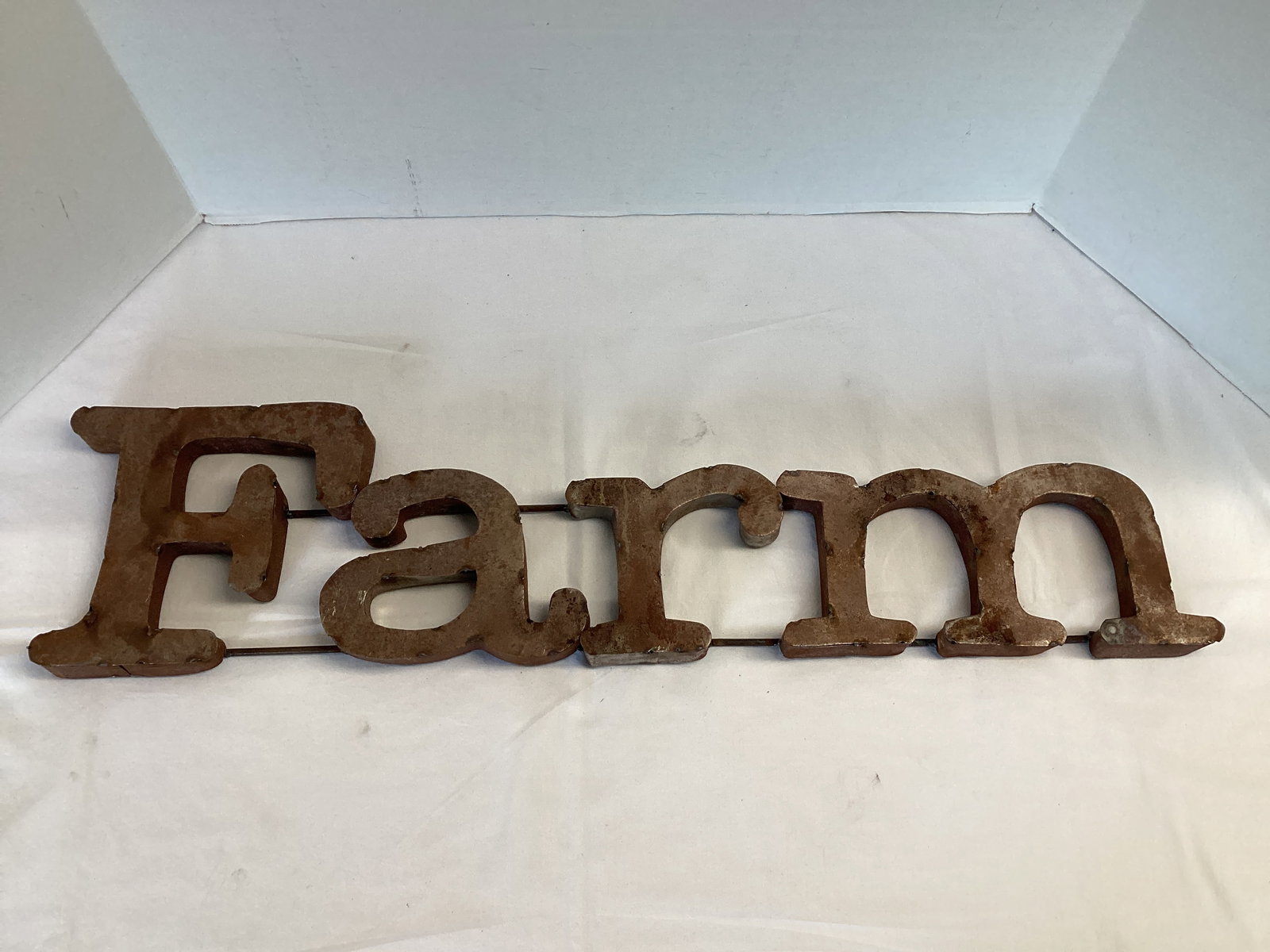 Metal Farm Sign: 29 1/4" x 7", shipping unavailable for this lot 