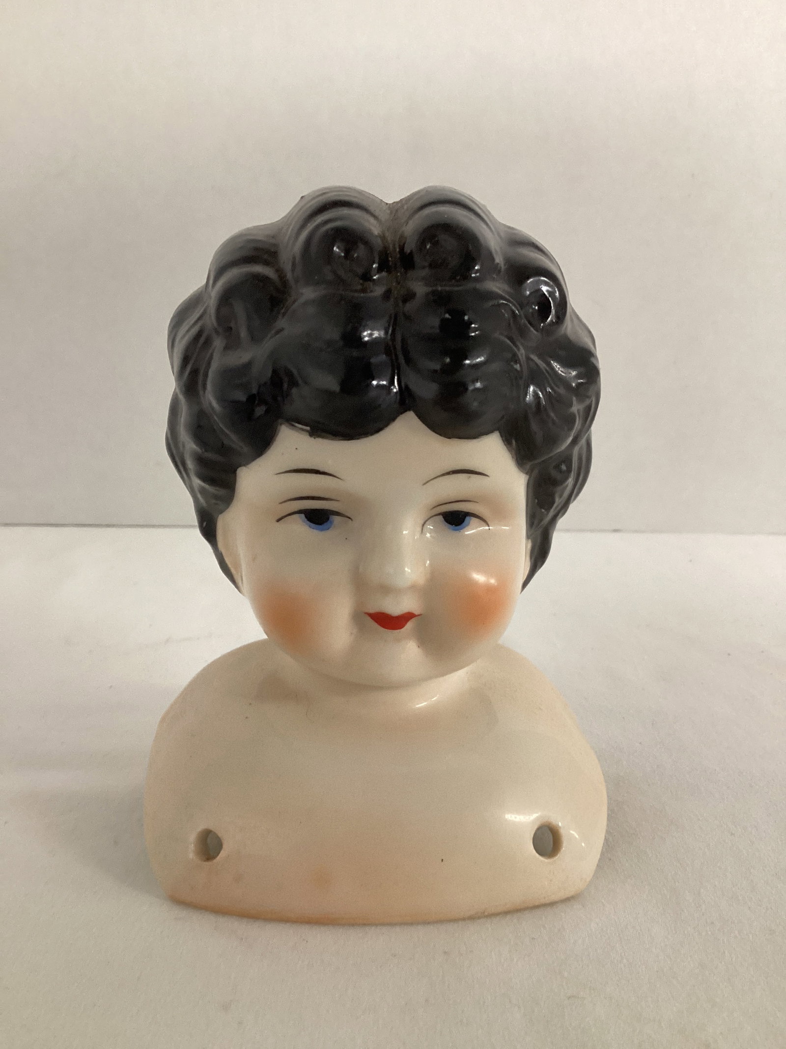 Porcelain Doll Head Made in Japan: 4 1/4" h 