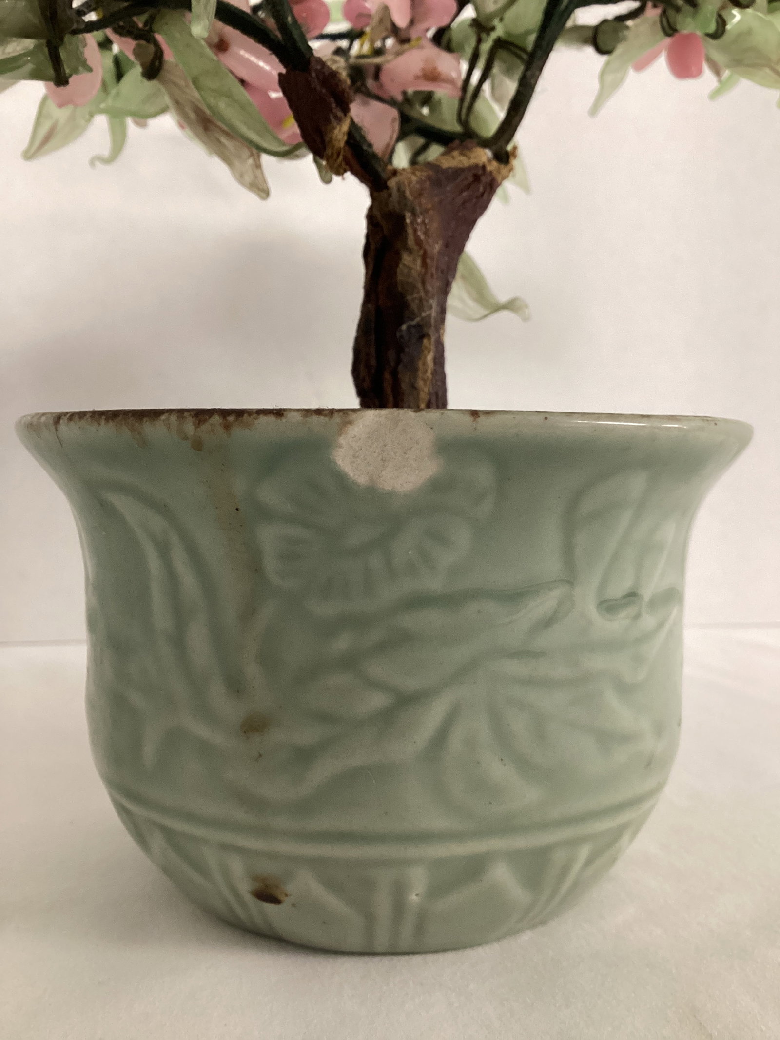 Glass Cherry Tree in Celadon Pot - 6