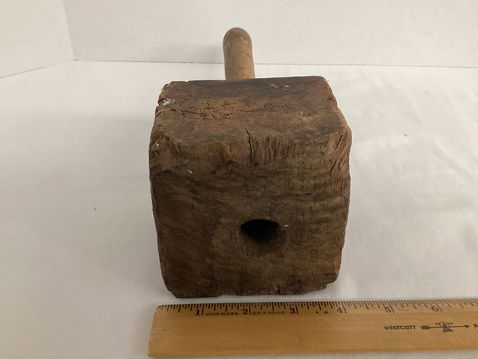 Antique Primitive Wood Mallet - 3