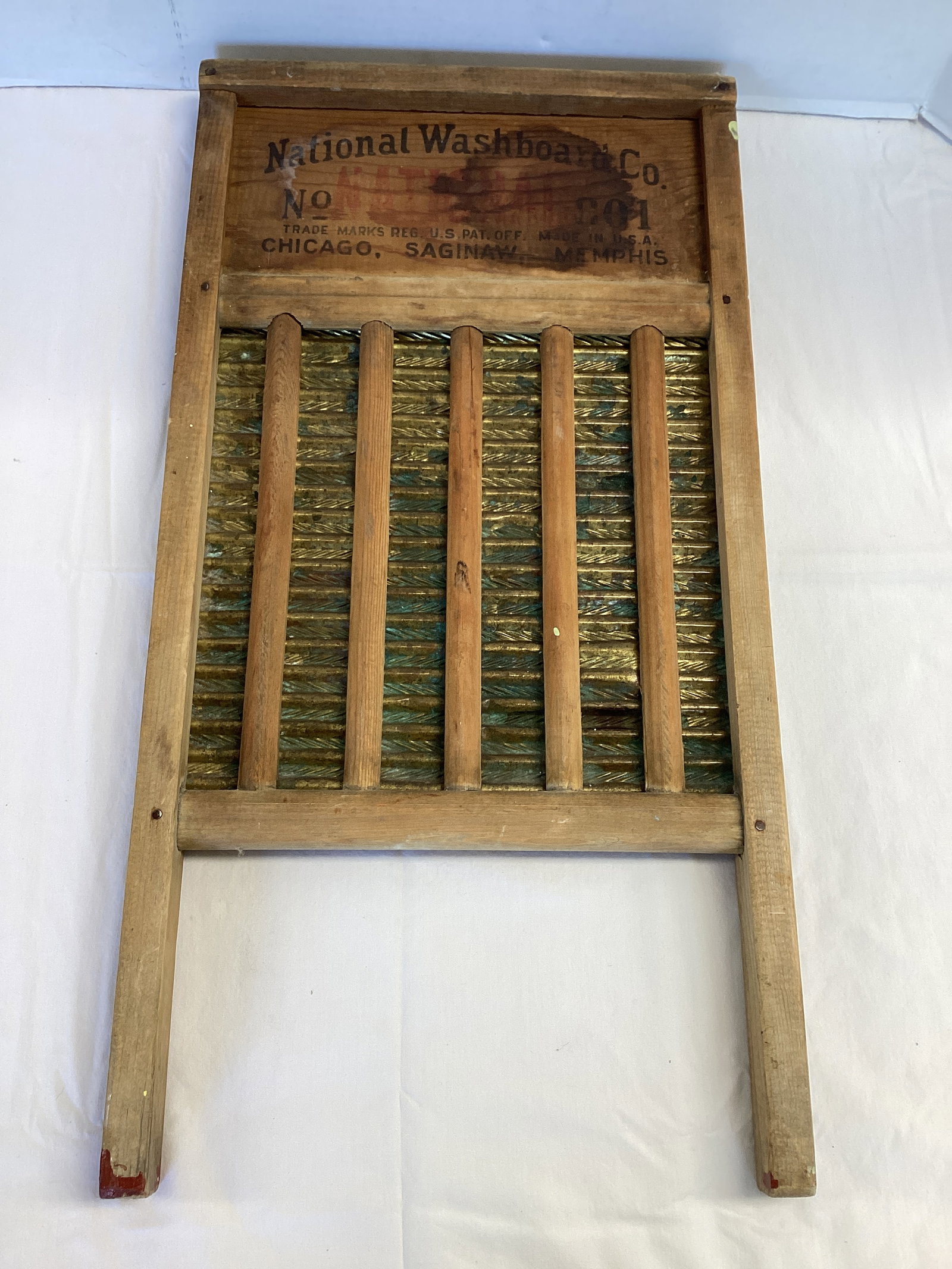 National Washboard Co. No. 801 Brass King Washboard: 12 1/4" x 24", shipping unavailable for this lot