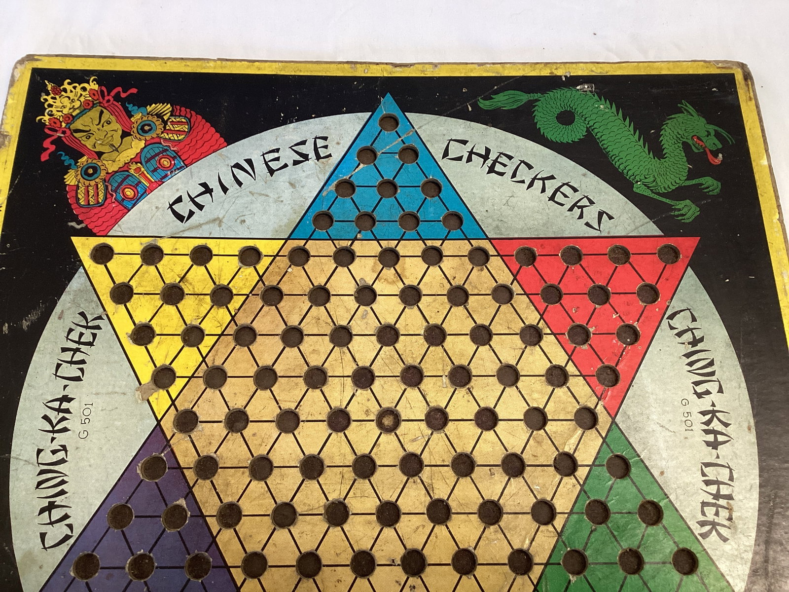 1938 Gotham Pressed Steel Corporation Cardboard Chinese Checkers Game Board - 2