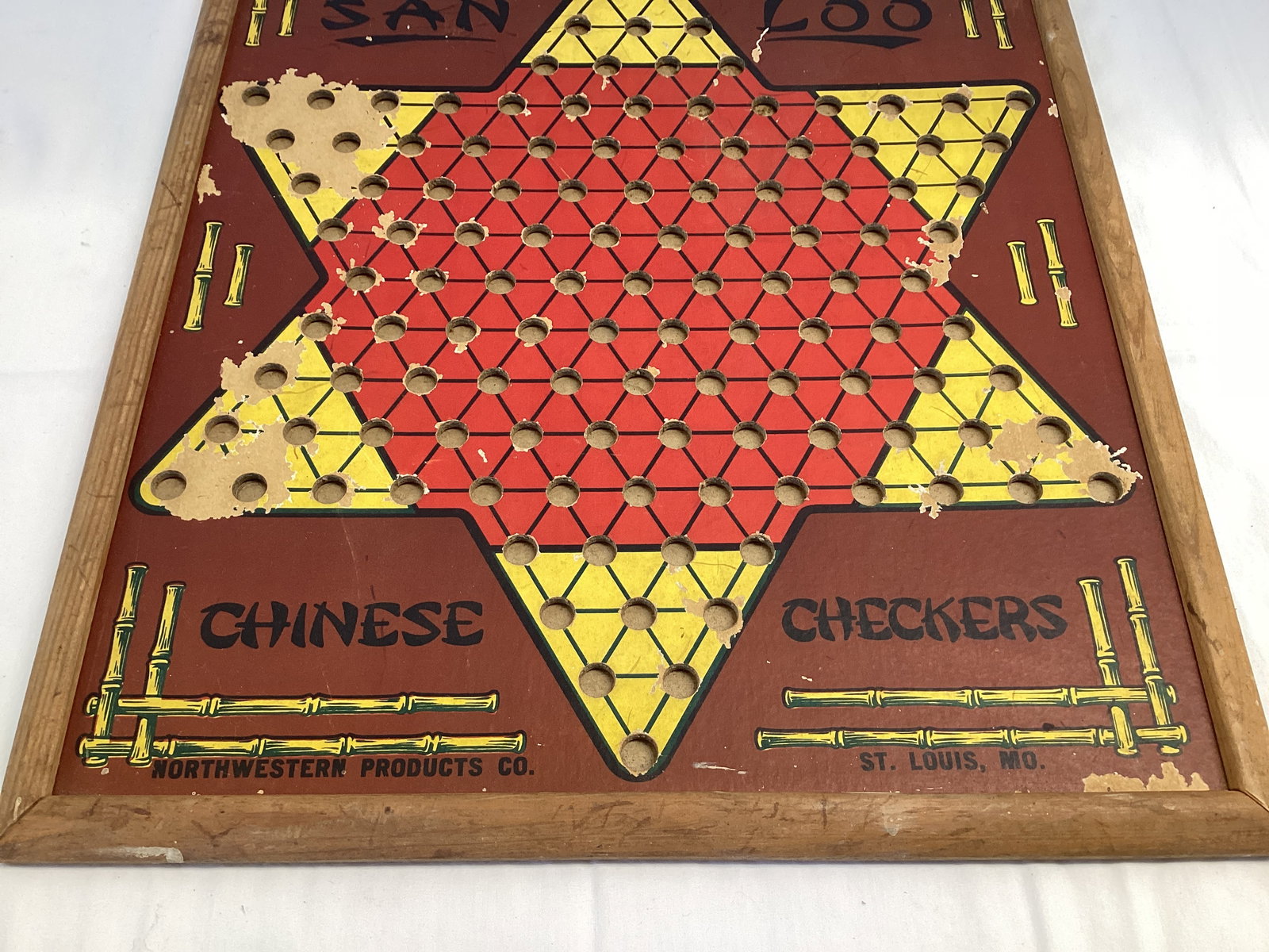 Northwestern Products San Loo Chinese Checkers Ante-Up-Rummy Double Sided Game Board - 4