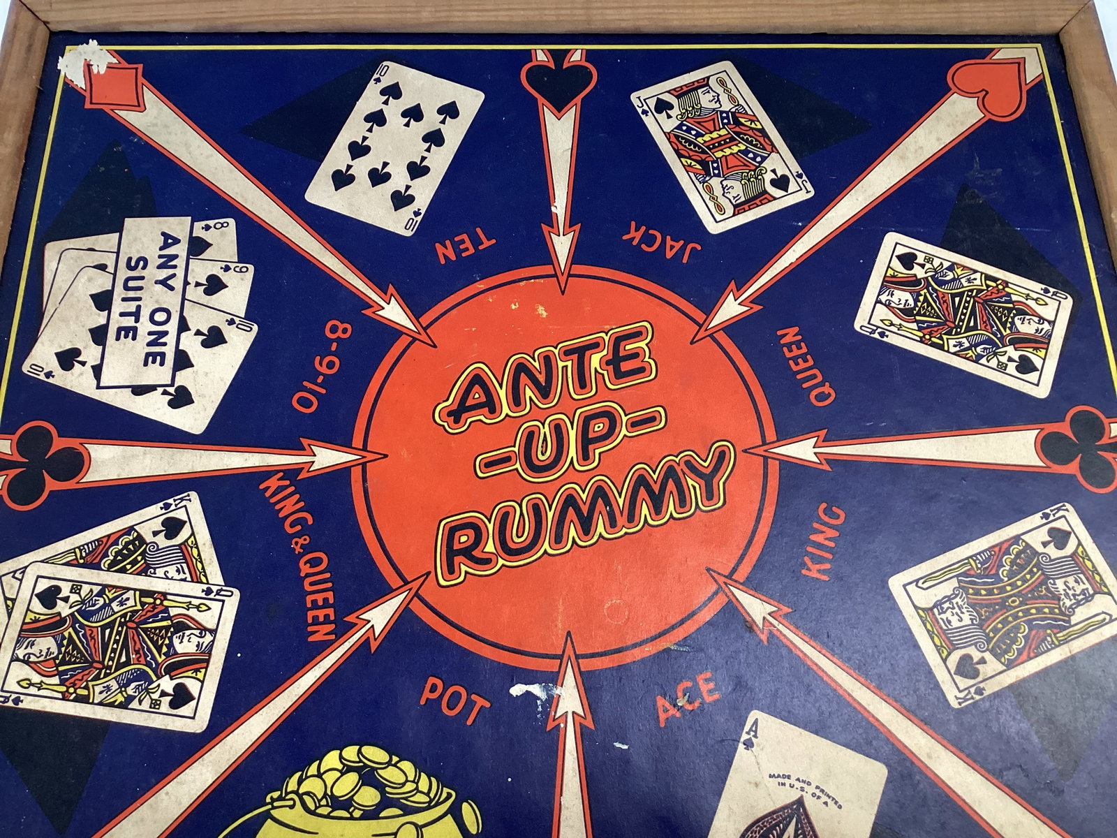 Northwestern Products San Loo Chinese Checkers Ante-Up-Rummy Double Sided Game Board - 7