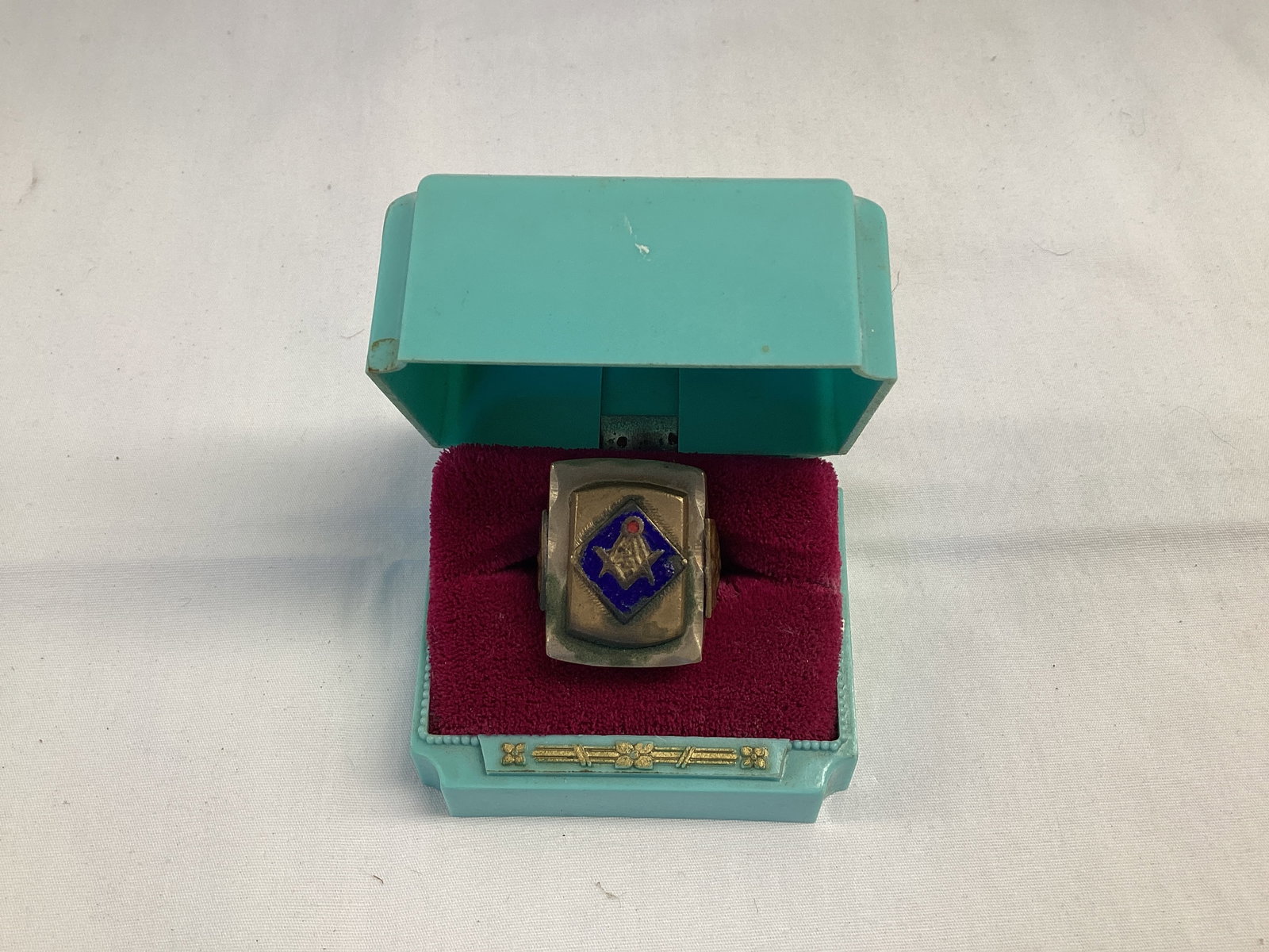 Vintage Masonic Men's Size 11 Ring: Made in Mexico 
