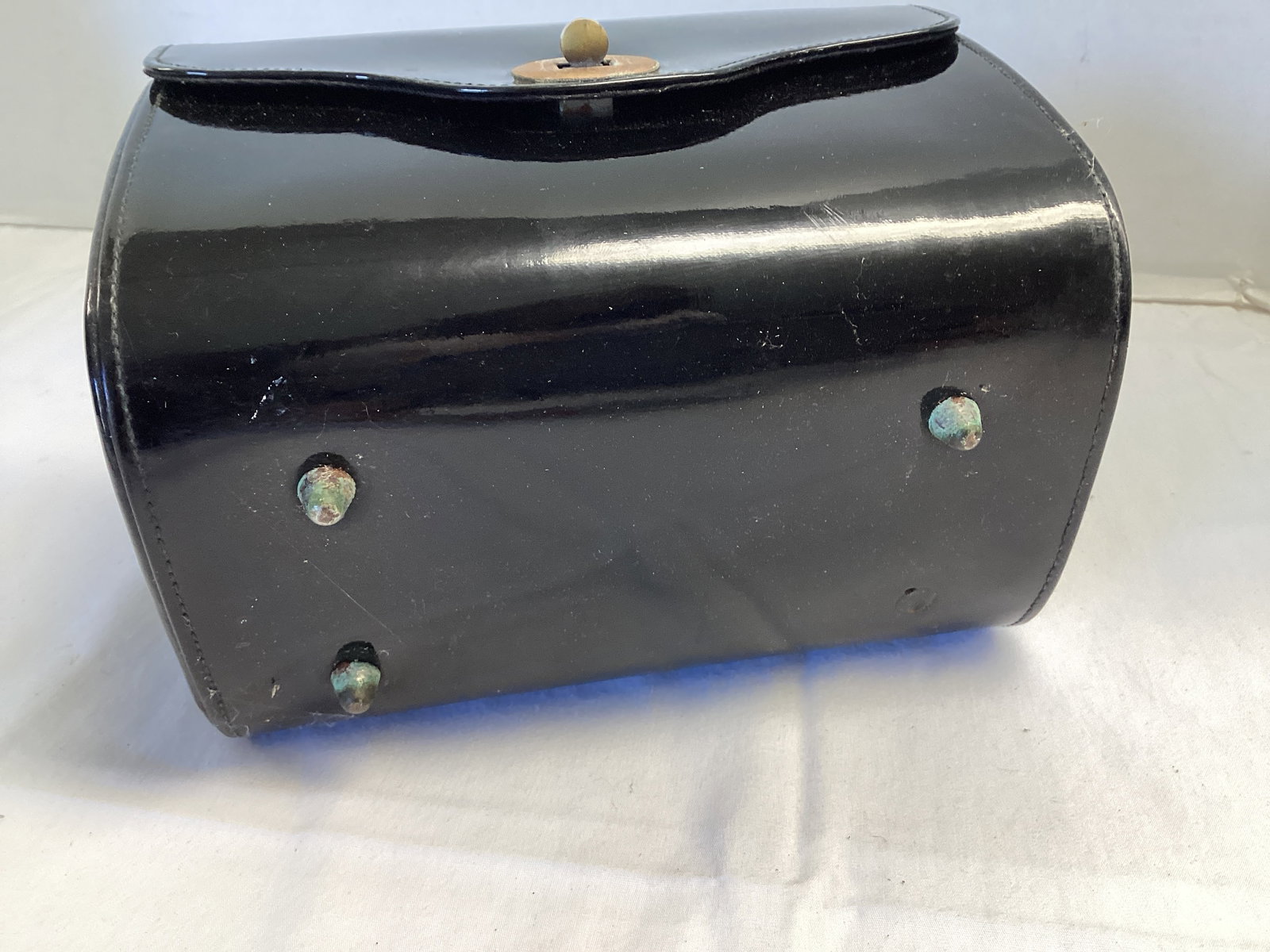 Vintage Wicker Look and Black Patent Leather Ladies' Purses - 8