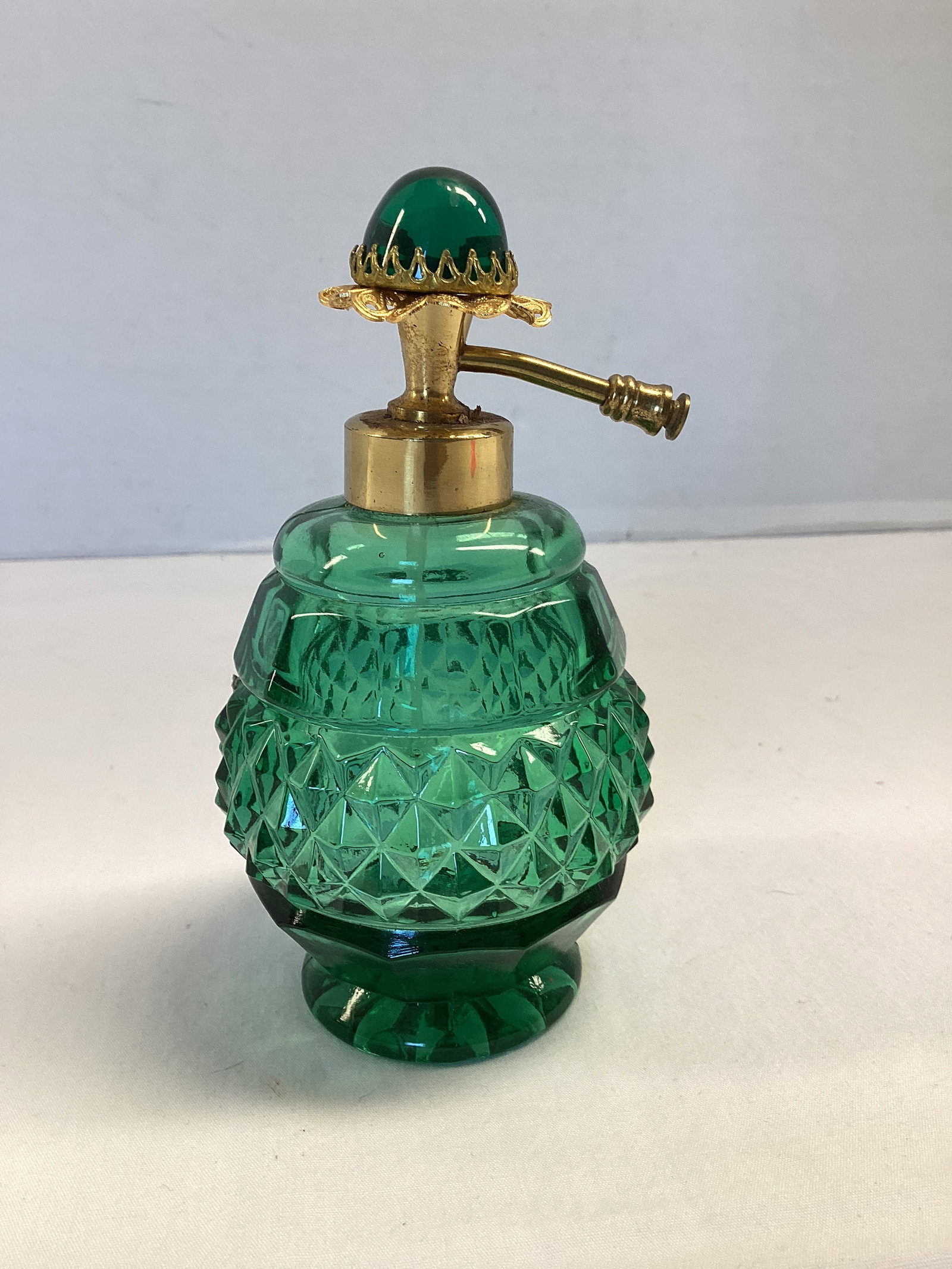 Vintage Green Glass Perfume Bottle (1 of 5)