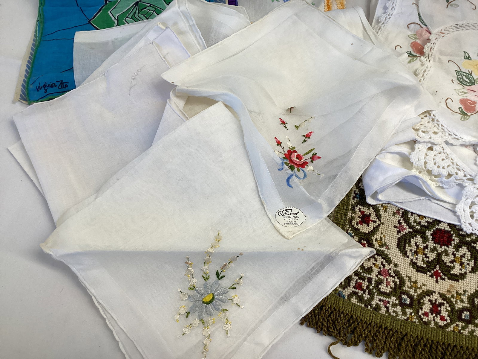 Vintage Linens, Apron, and Handkerchiefs - 3