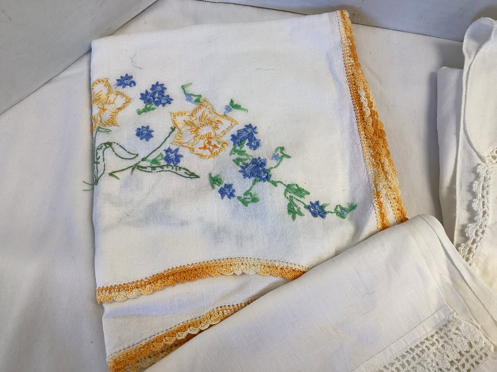Vintage Linens, Apron, and Handkerchiefs - 6