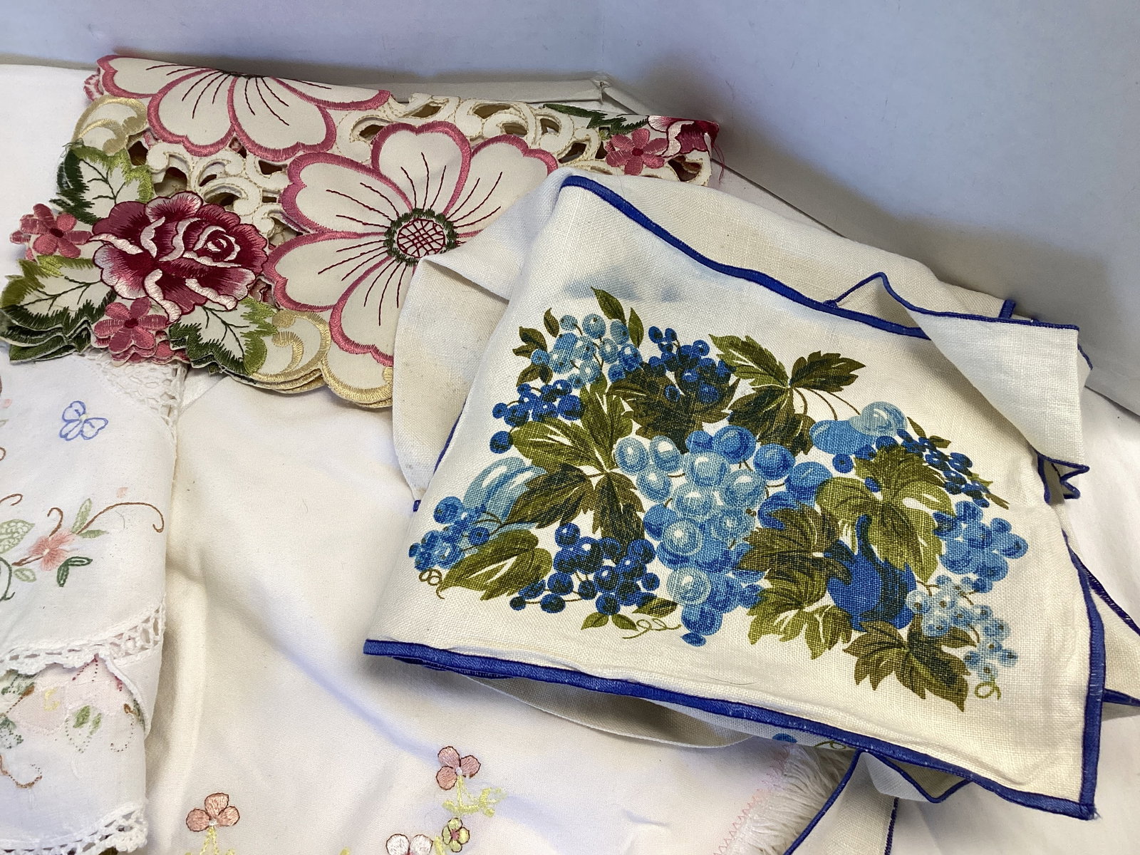Vintage Linens, Apron, and Handkerchiefs - 8