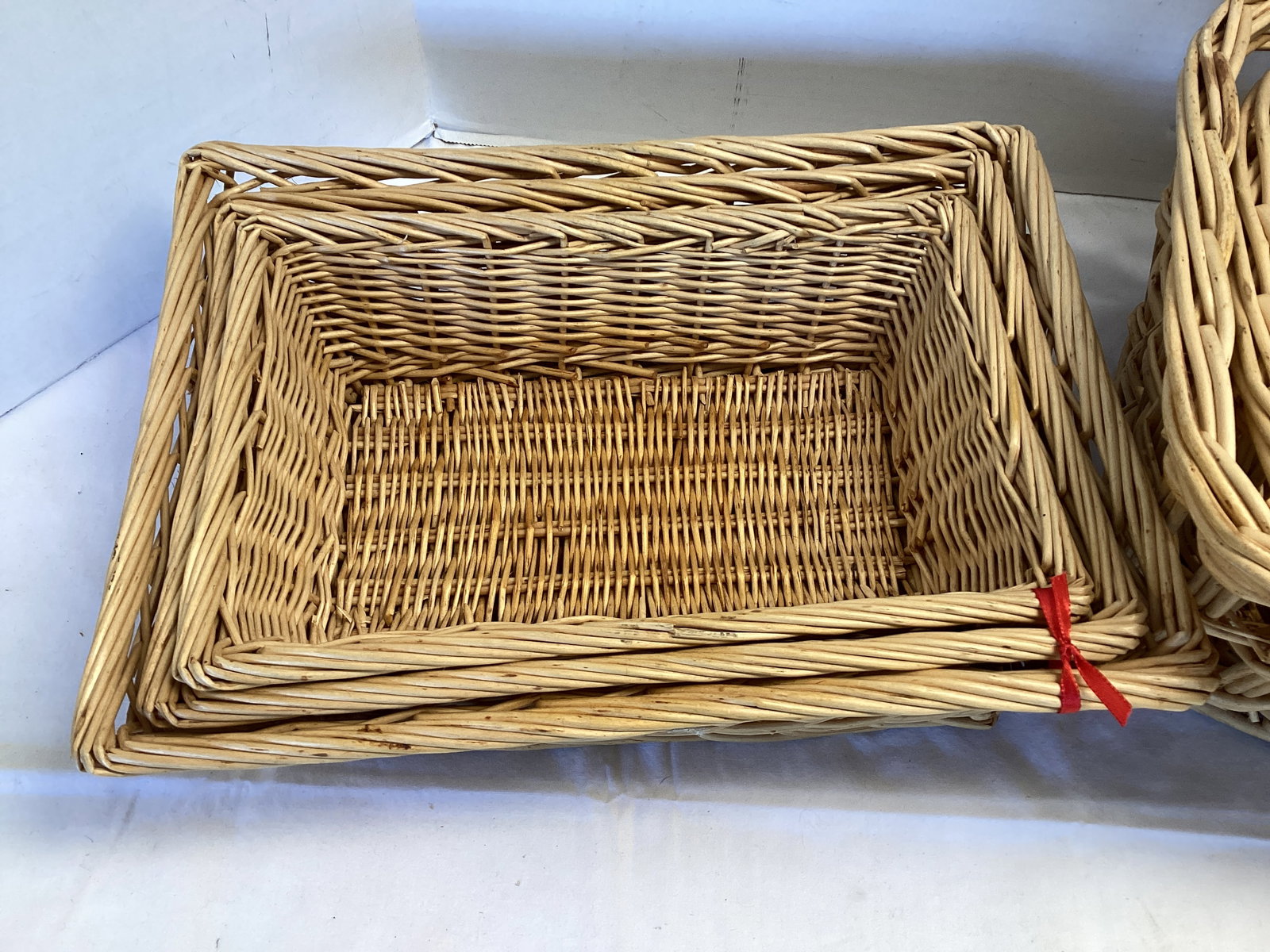 Two Sets of Nesting Wicker Baskets - 3