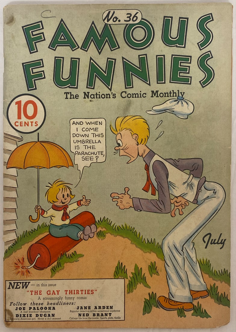 Famous Funnies 36 Comic Book: 1937, please preview and see all photos for condition 