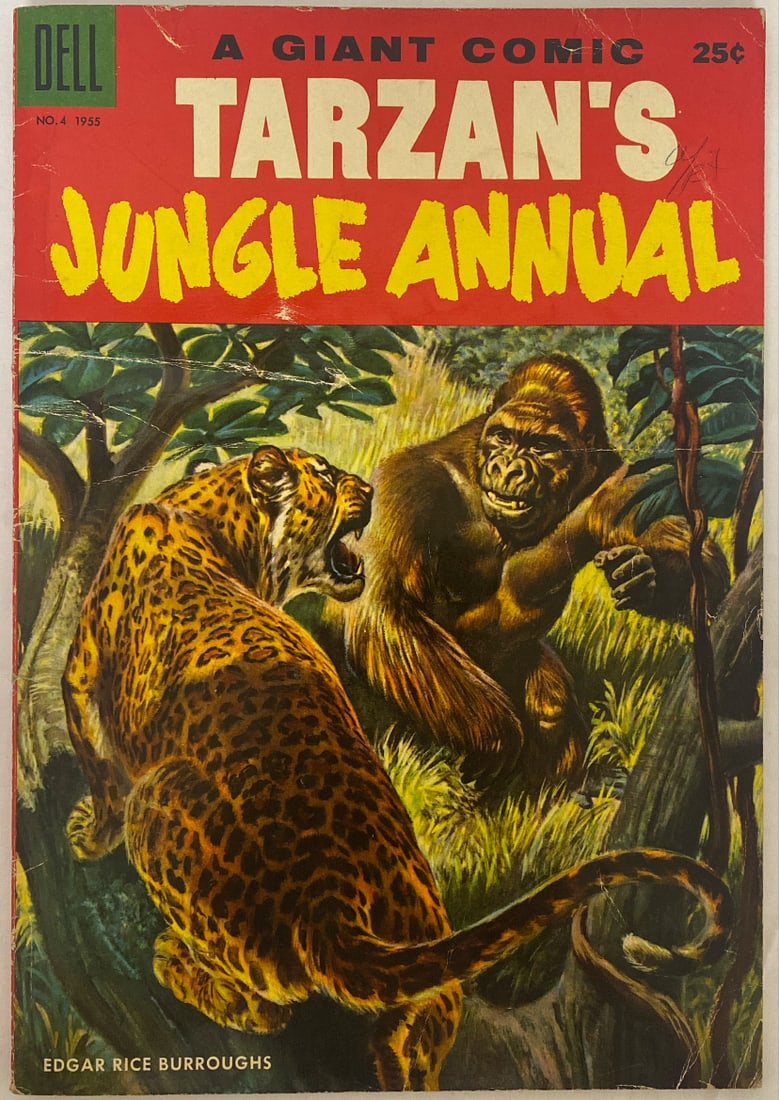Tarzan's Jungle Annual 4 Dell Giant Comic Book: 1955, please preview and see all photos for condition 