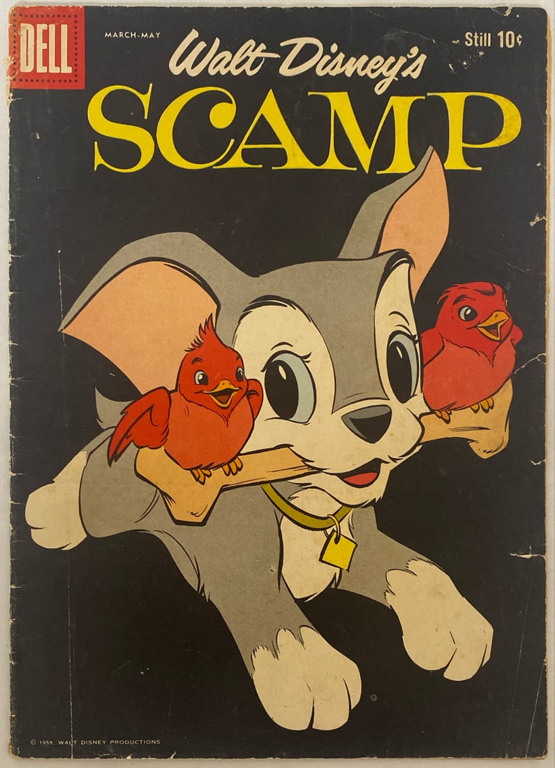 Walt Disney's Scamp 9 Dell Comic Book: 1959, please preview and see all photos for condition
