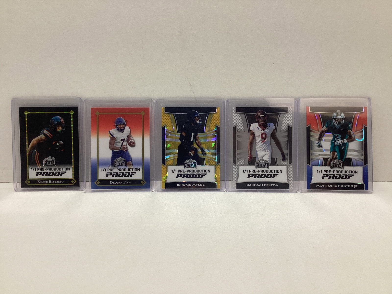 Five Leaf 1/1 Pre-Production Proof Football Cards (1 of 4)