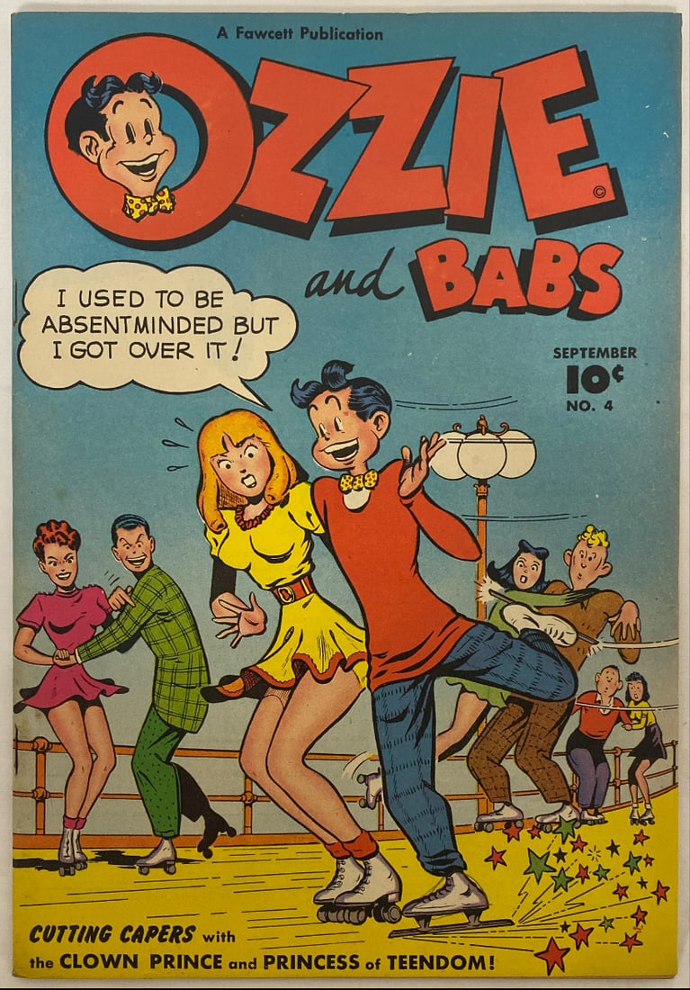 Ozzie and Babs 4 Fawcett Comic Book: 1948, Part of the Davis Crippen "D" Copy Collection, Has COA from Heritage, please preview and see all photos for condition