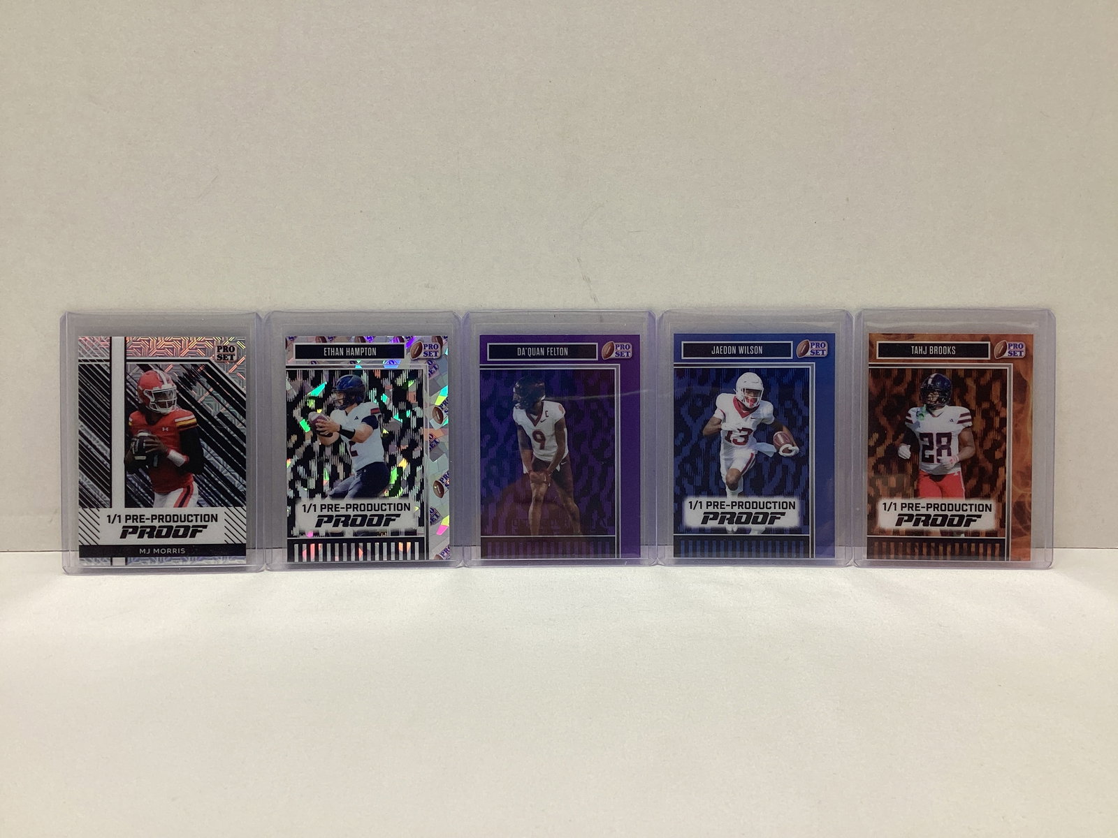 Five Leaf 1/1 Pre-Production Proof Football Cards (1 of 4)
